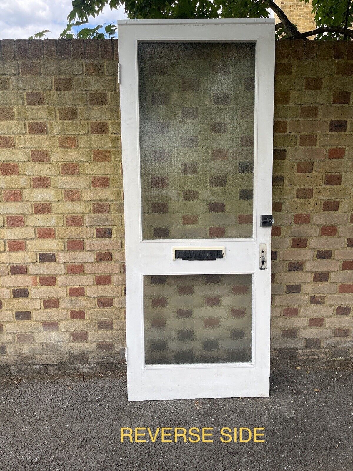 Reclaimed Old Single panel Glass Wooden Door Side Back Door 2090 x 832mm