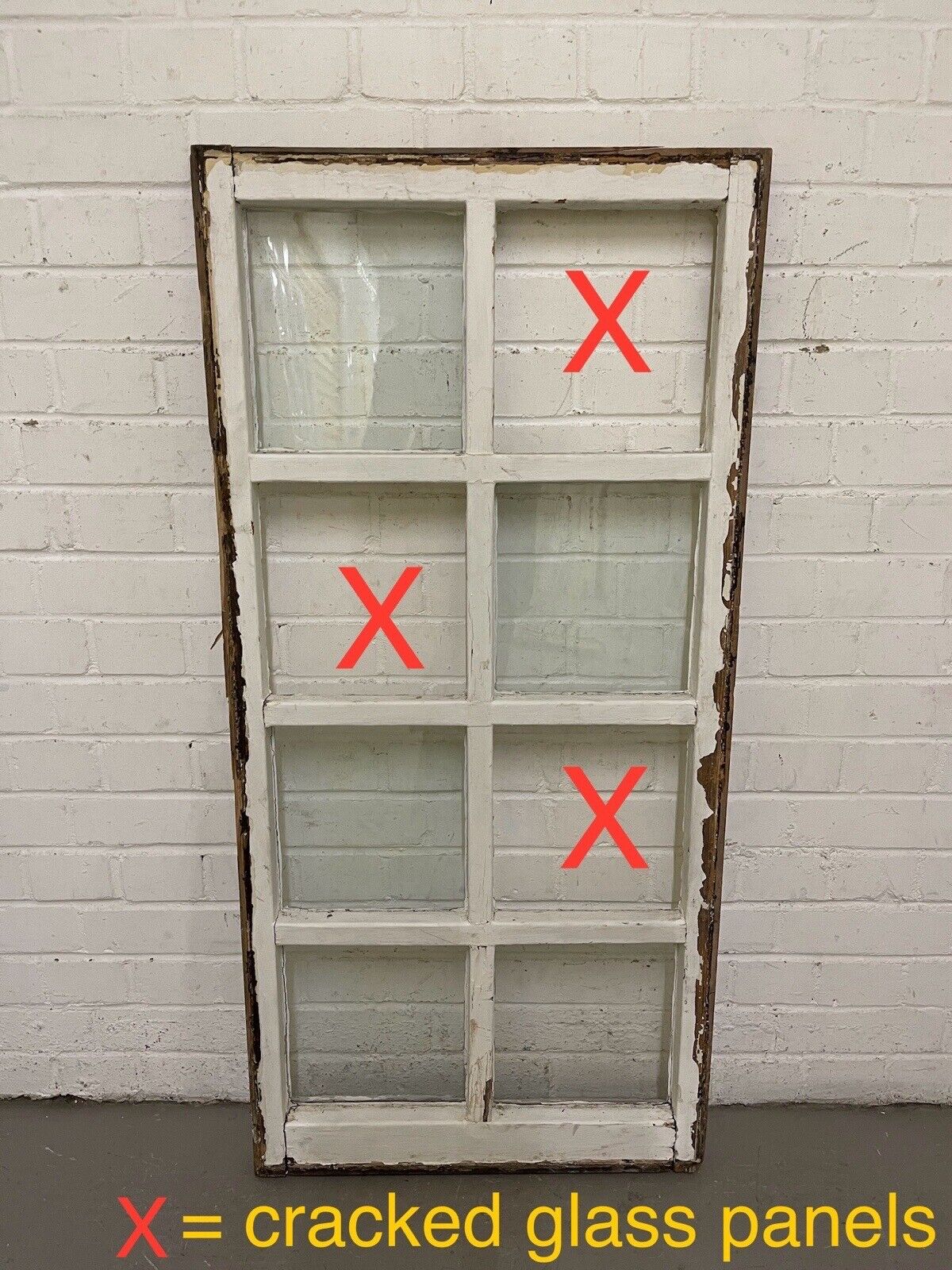 Reclaimed Old Modern Georgian Style 8 Panel Wooden Window 568 x 1175mm