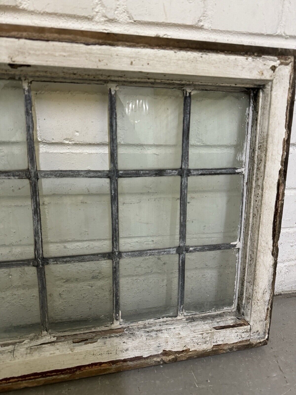 Pair Of Reclaimed Old Leaded Light Panel Wooden Windows 452 x 703mm 450 x 700mm