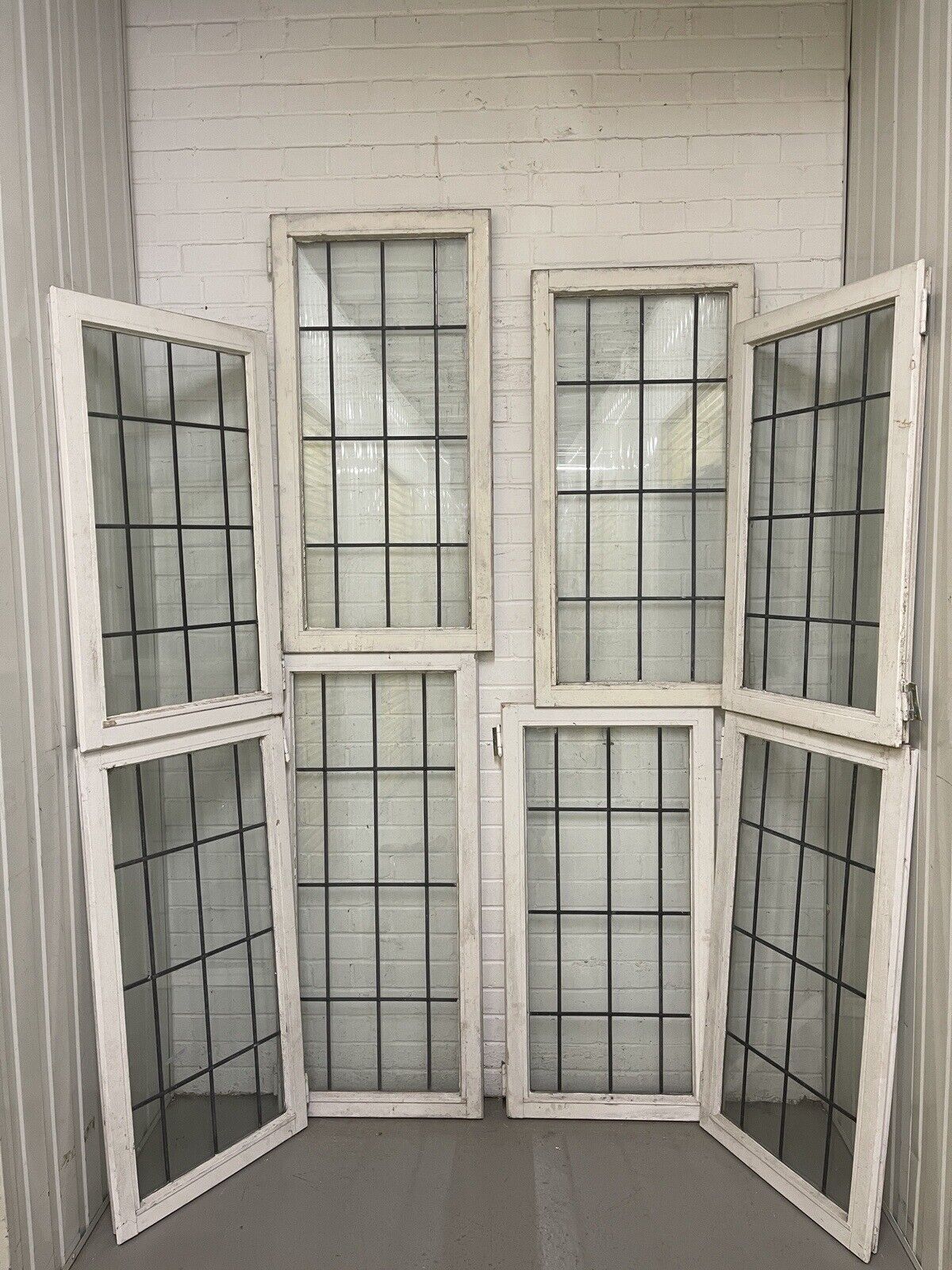 Job Lot Of 8 Reclaimed Leaded Light Double Glazed Wooden Windows ...