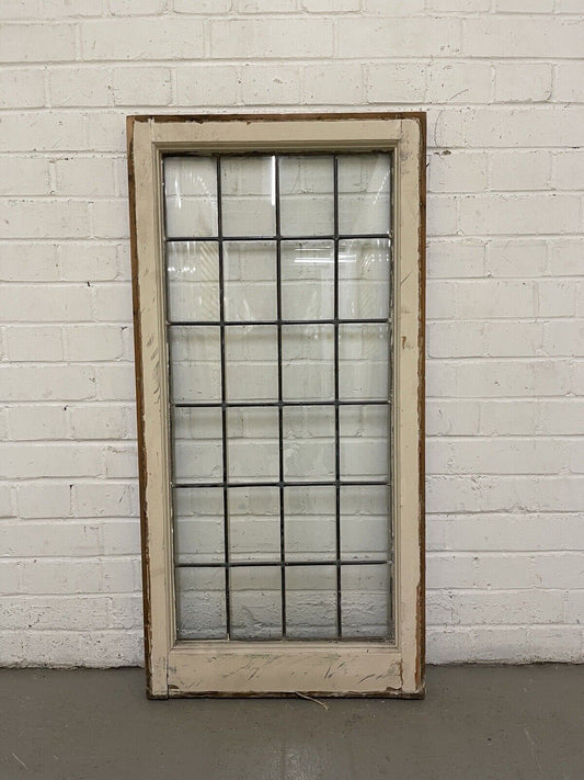 Reclaimed Old Leaded Light Panel Wooden Window 520 x 1050mm