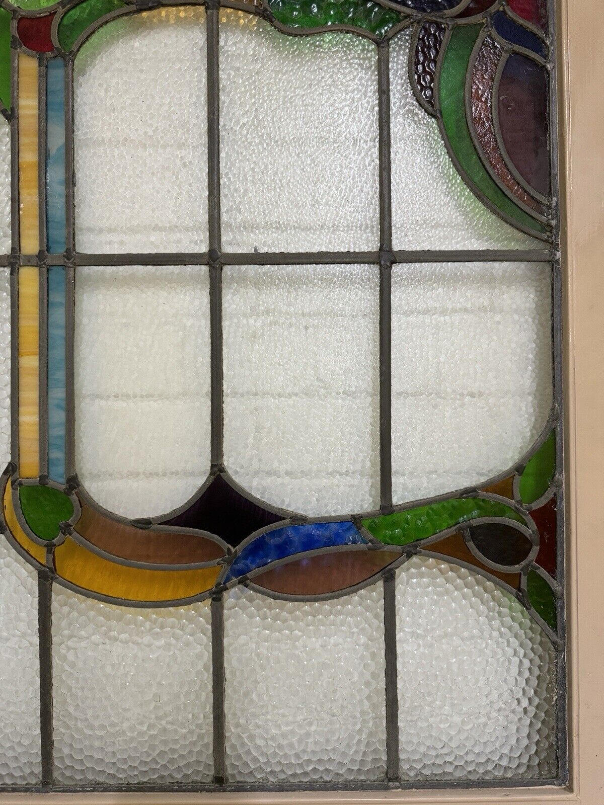 Reclaimed French Victorian Stained Glass Double Doors 2183 Or 2190mm x 1432mm