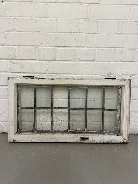 Reclaimed Old Leaded Light Panel Wooden Window 375 x 700mm