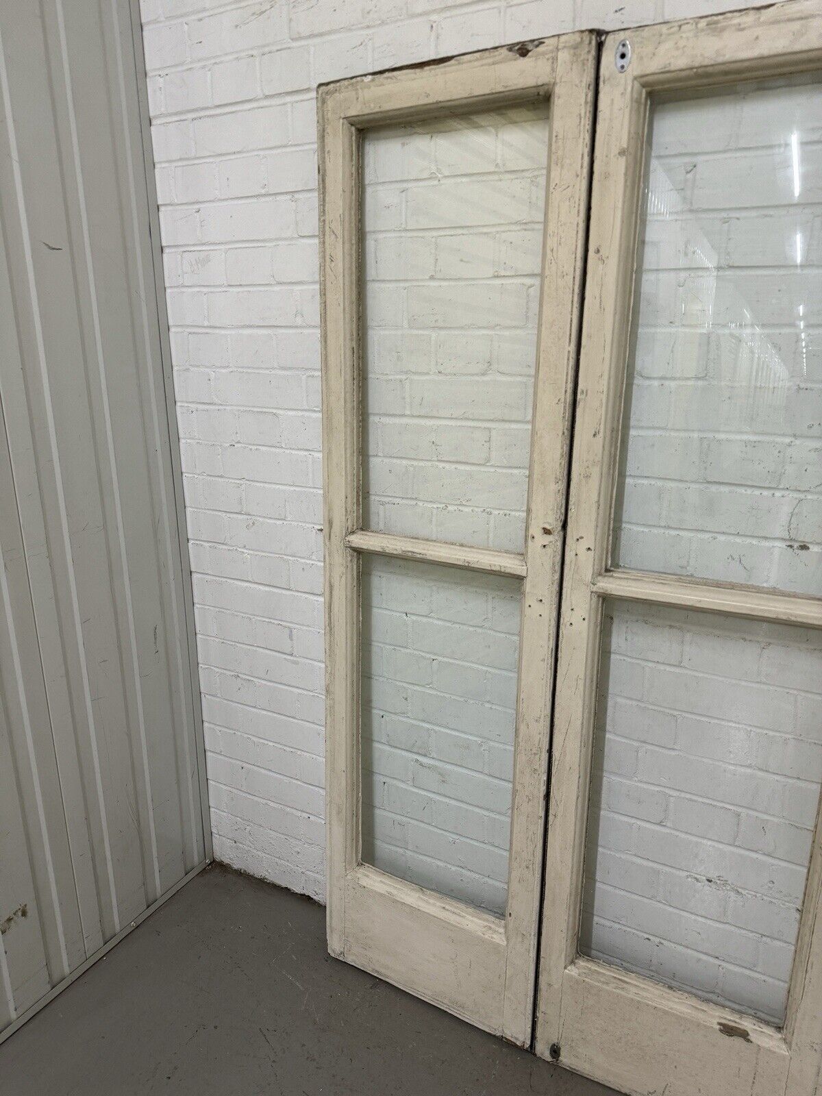 Reclaimed French Single Panel Glass Wooden Double Doors 1680 or 1685mm x 940mm