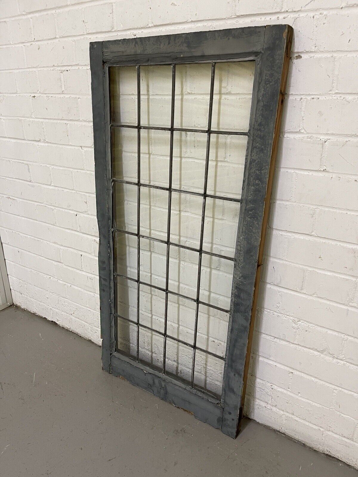 Reclaimed Old Leaded Light Panel Wooden Window 525 x 1050mm