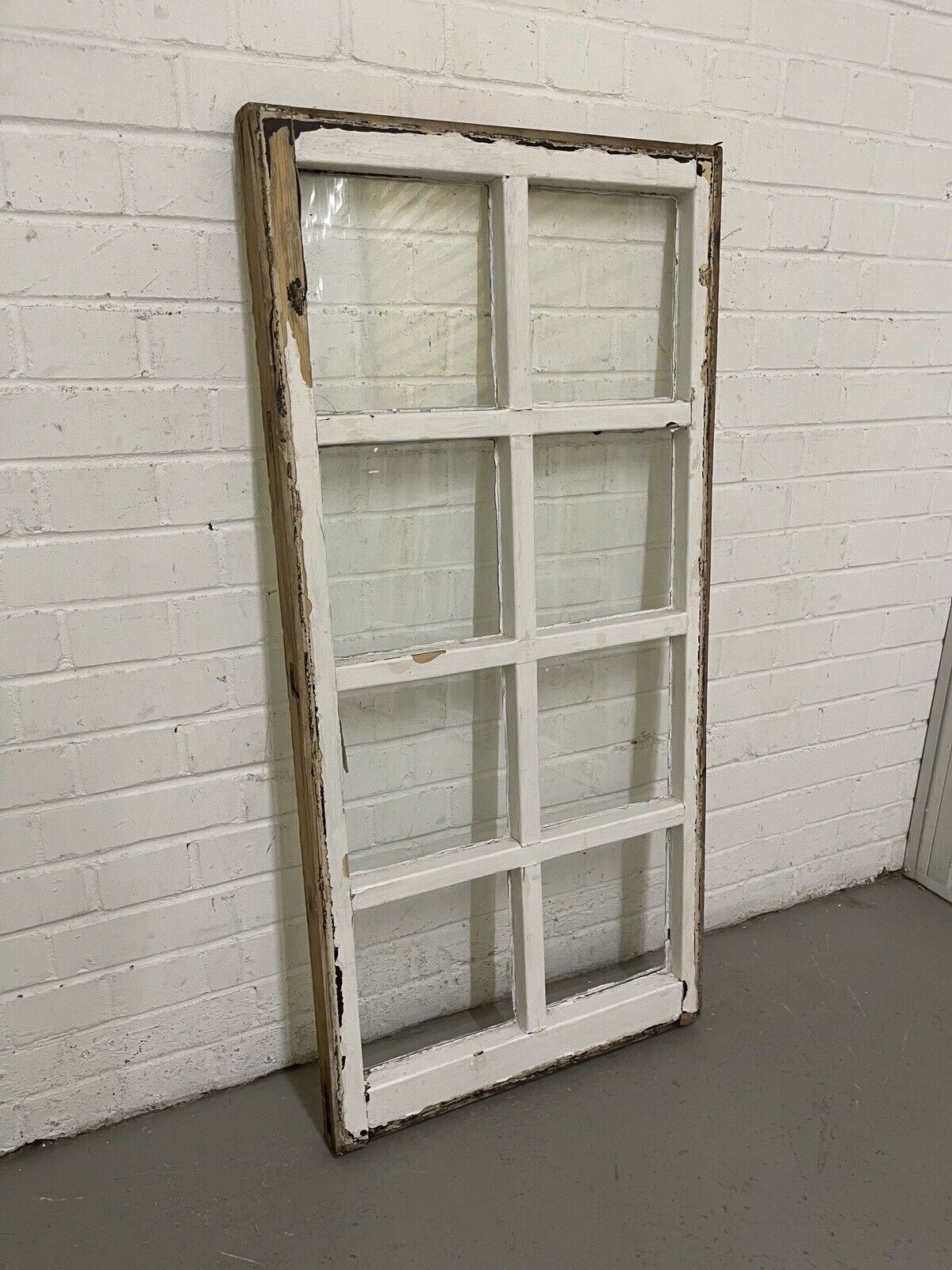 Reclaimed Old Modern Georgian Style 8 Panel Wooden Window 568 x 1175mm