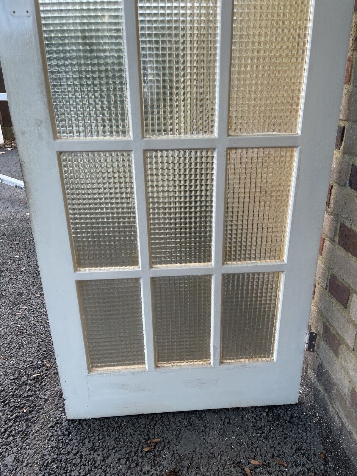 Reclaimed Cross Reeded Glass Door 1965 or 1963mm x 760mm