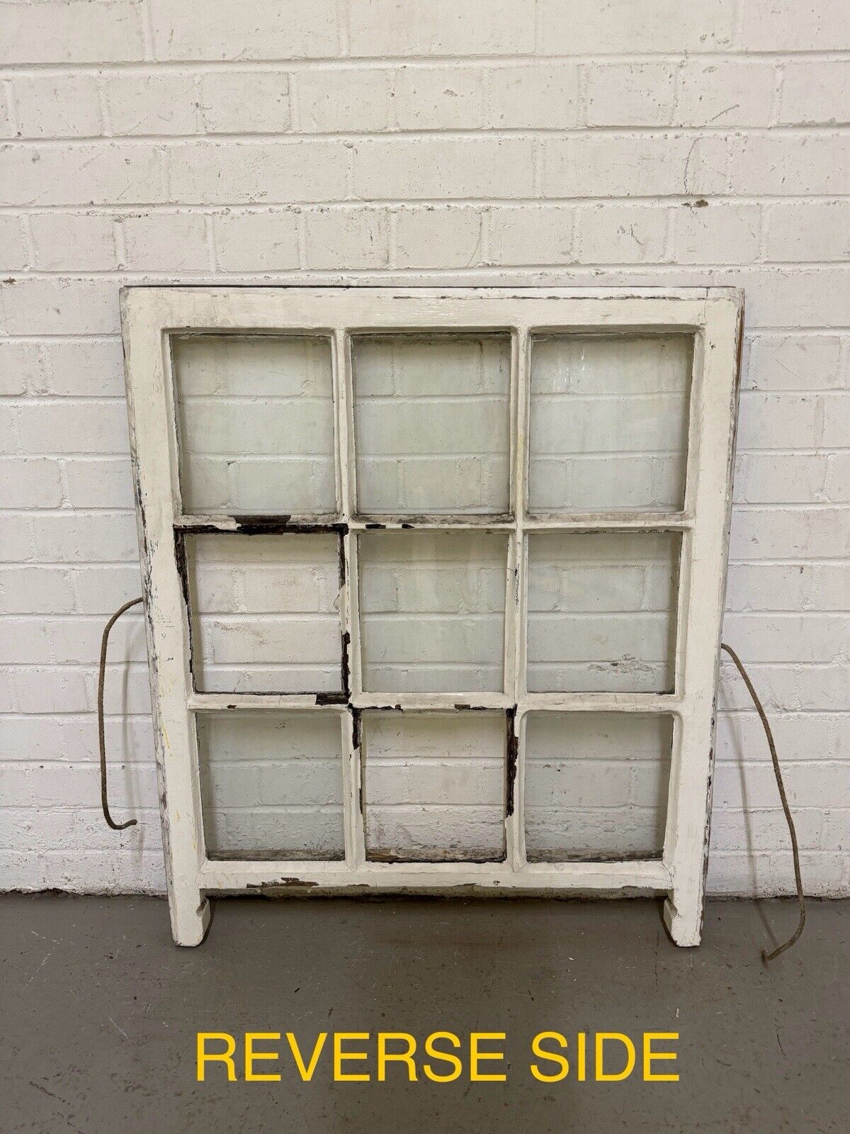 Reclaimed Old Georgian 9 Panel Wooden Window 900 x 755mm