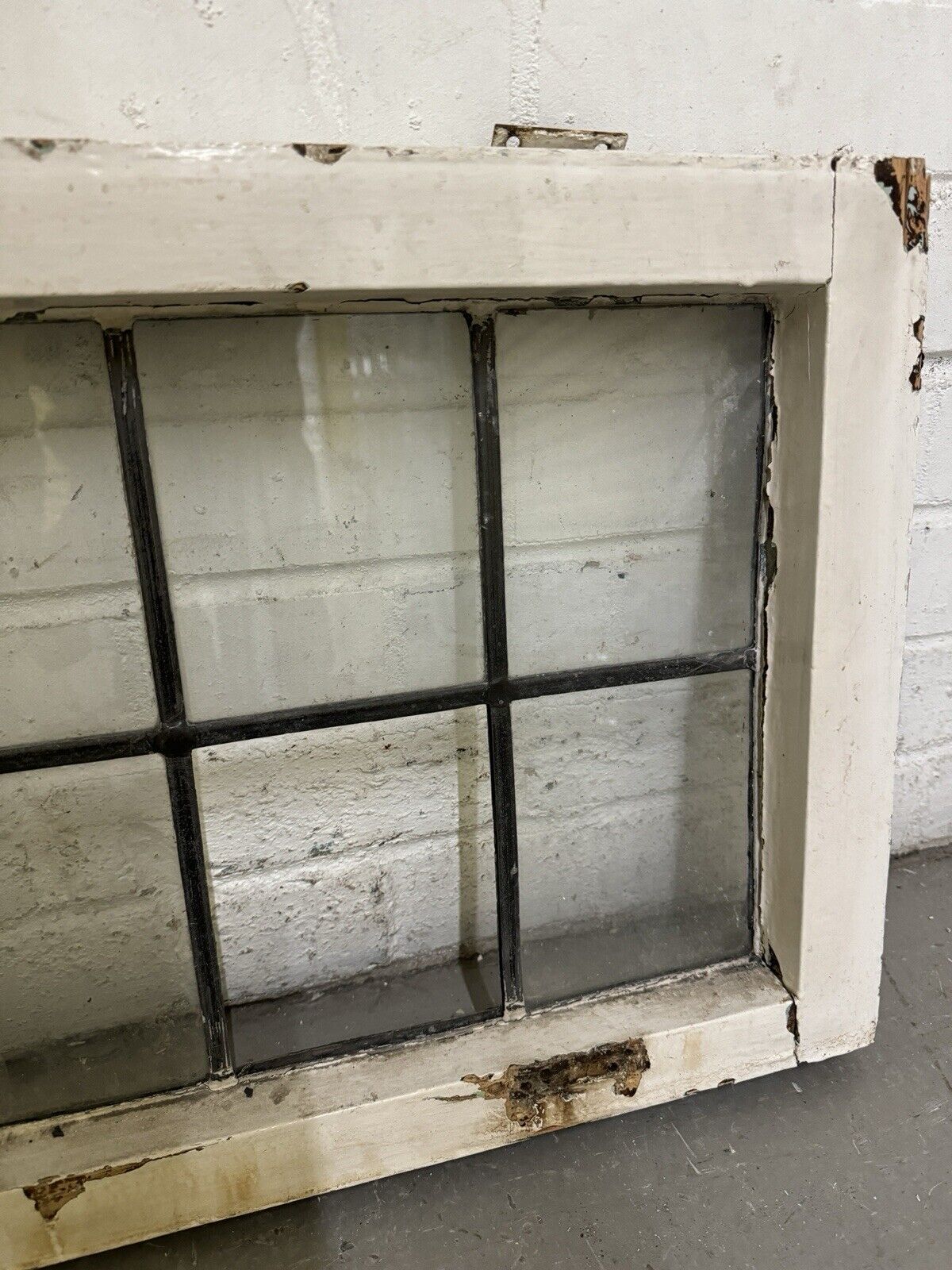 Reclaimed Old Leaded Light Panel Wooden Window 603 x 395mm