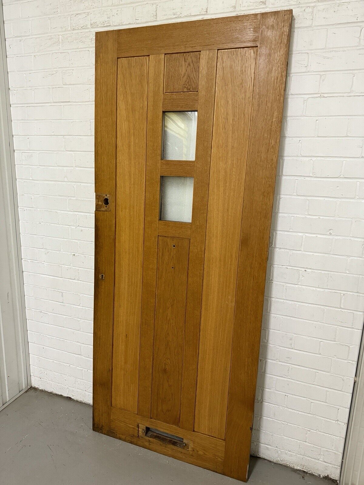 Reclaimed Bespoke Oak Veneer Wooden Panel Front Door 1960 Or 1975 x 835mm