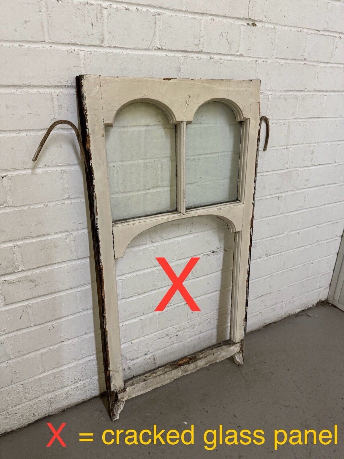 Reclaimed Old Edwardian Arch Sash Wooden Window 805 x 455mm