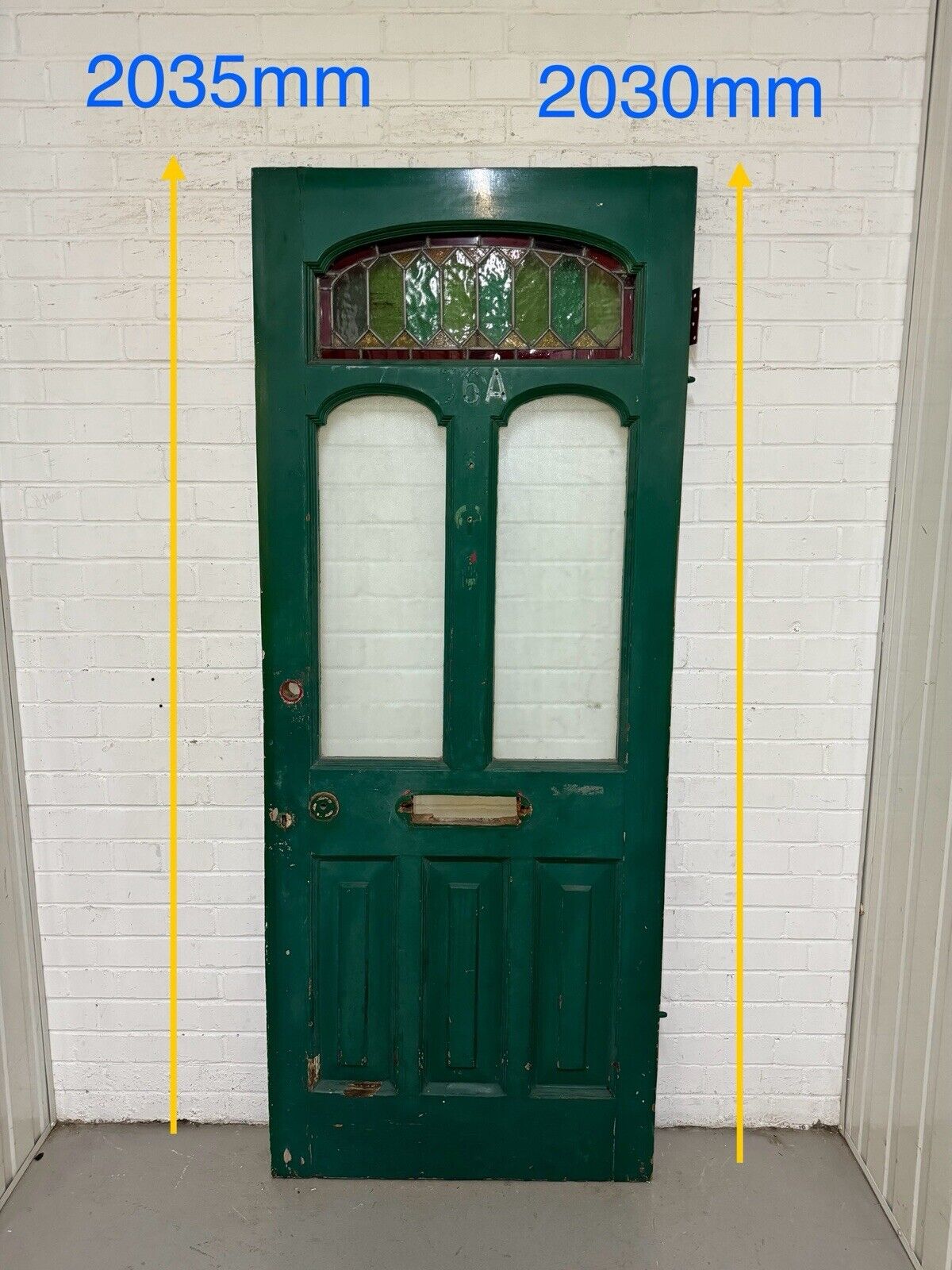 Reclaimed Victorian Stained Glass Wooden Front Door 2035 or 2030 x 820mm