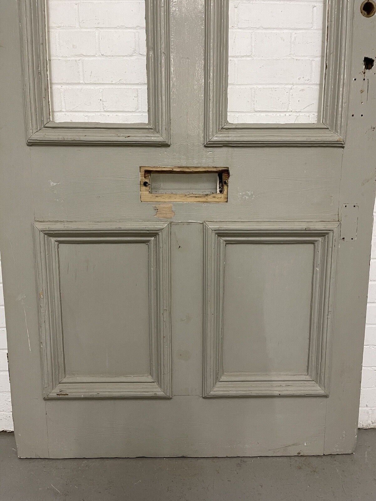 Reclaimed Large Old Edwardian Victorian Wooden Panel Front Door 2200 x 1095mm