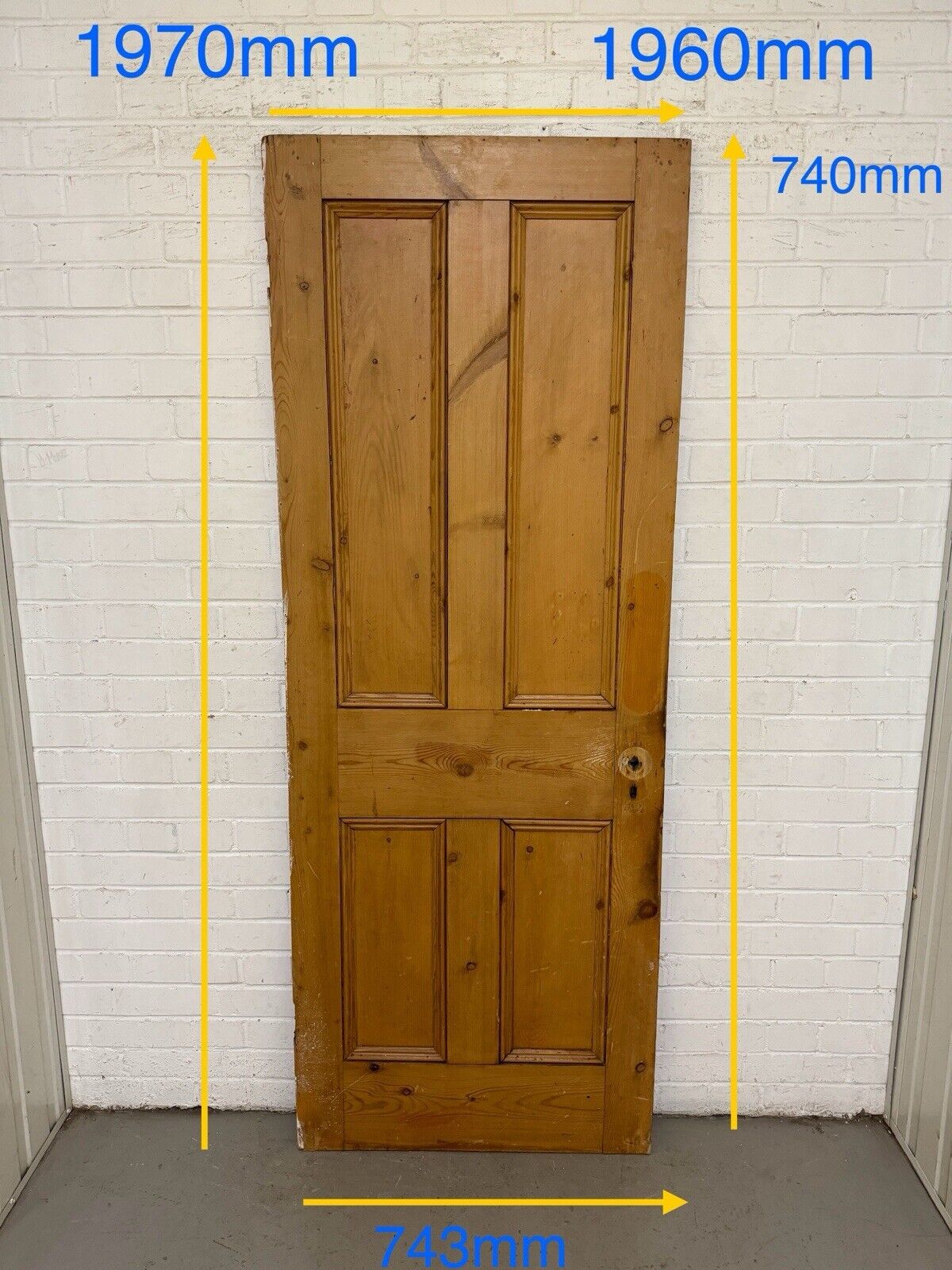 Reclaimed Victorian Pine Internal 4 panel Door 1970 Or 1960 x 740 Or 743mm