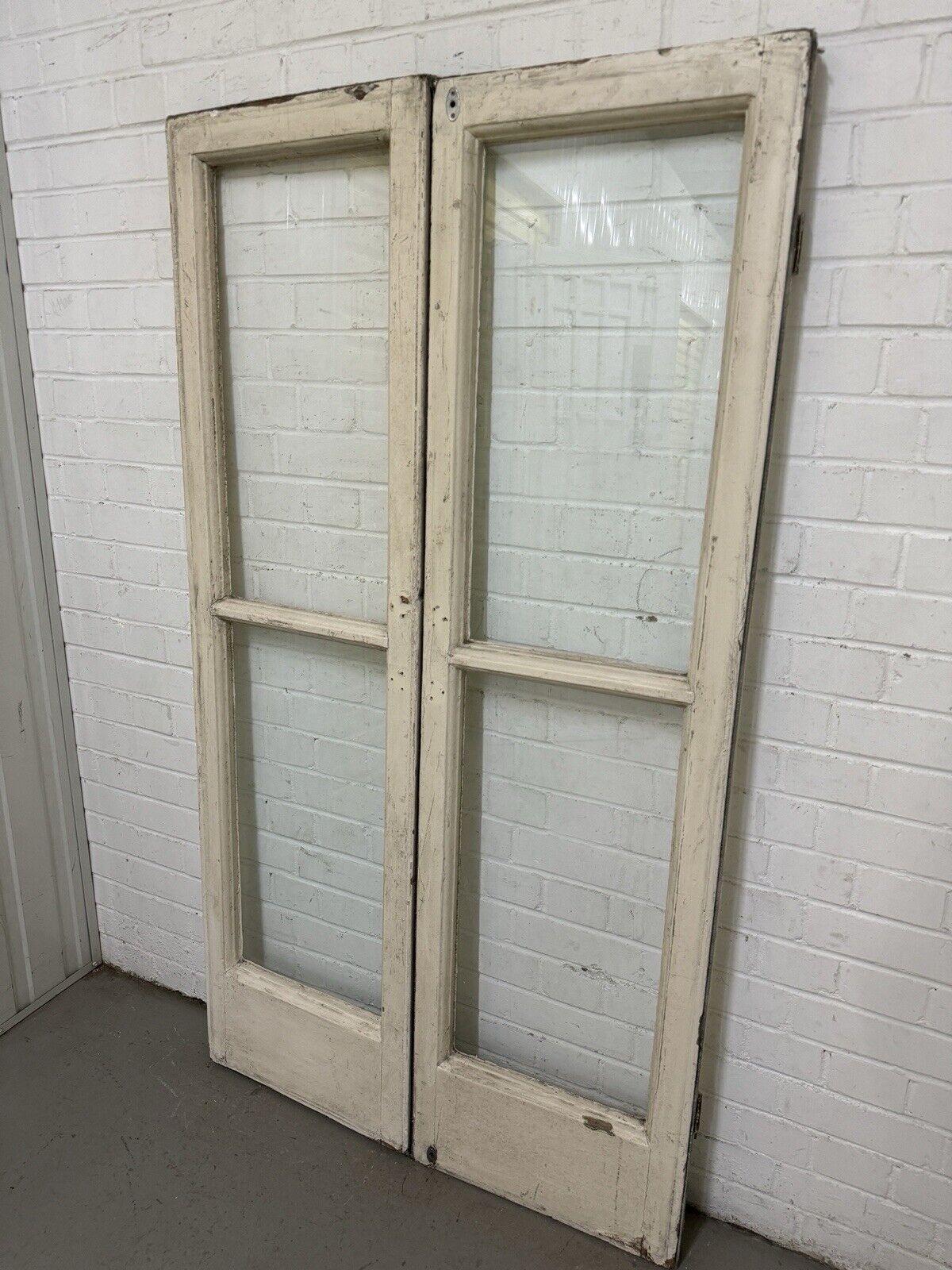 Reclaimed French Single Panel Glass Wooden Double Doors 1680 or 1685mm x 940mm