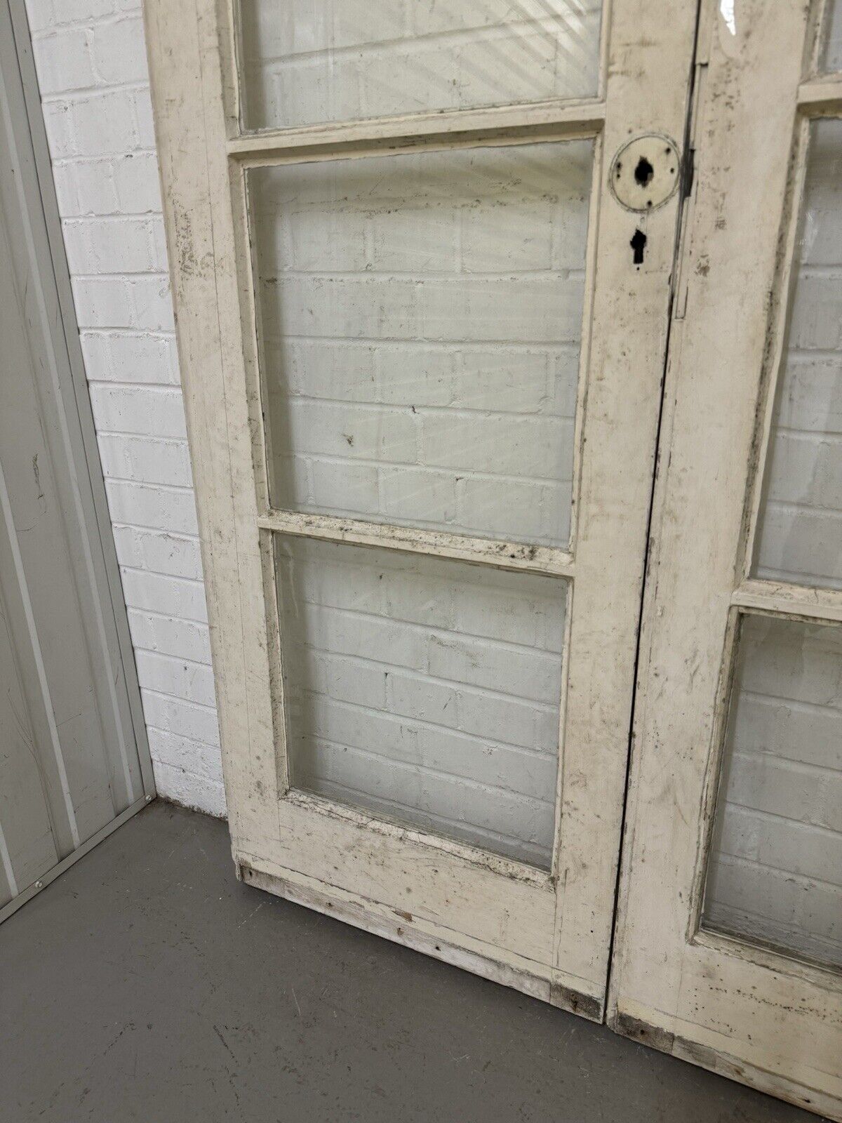 Reclaimed French Single Panel Glass Wooden Double Doors 2020 or 2000mm x 1215mm