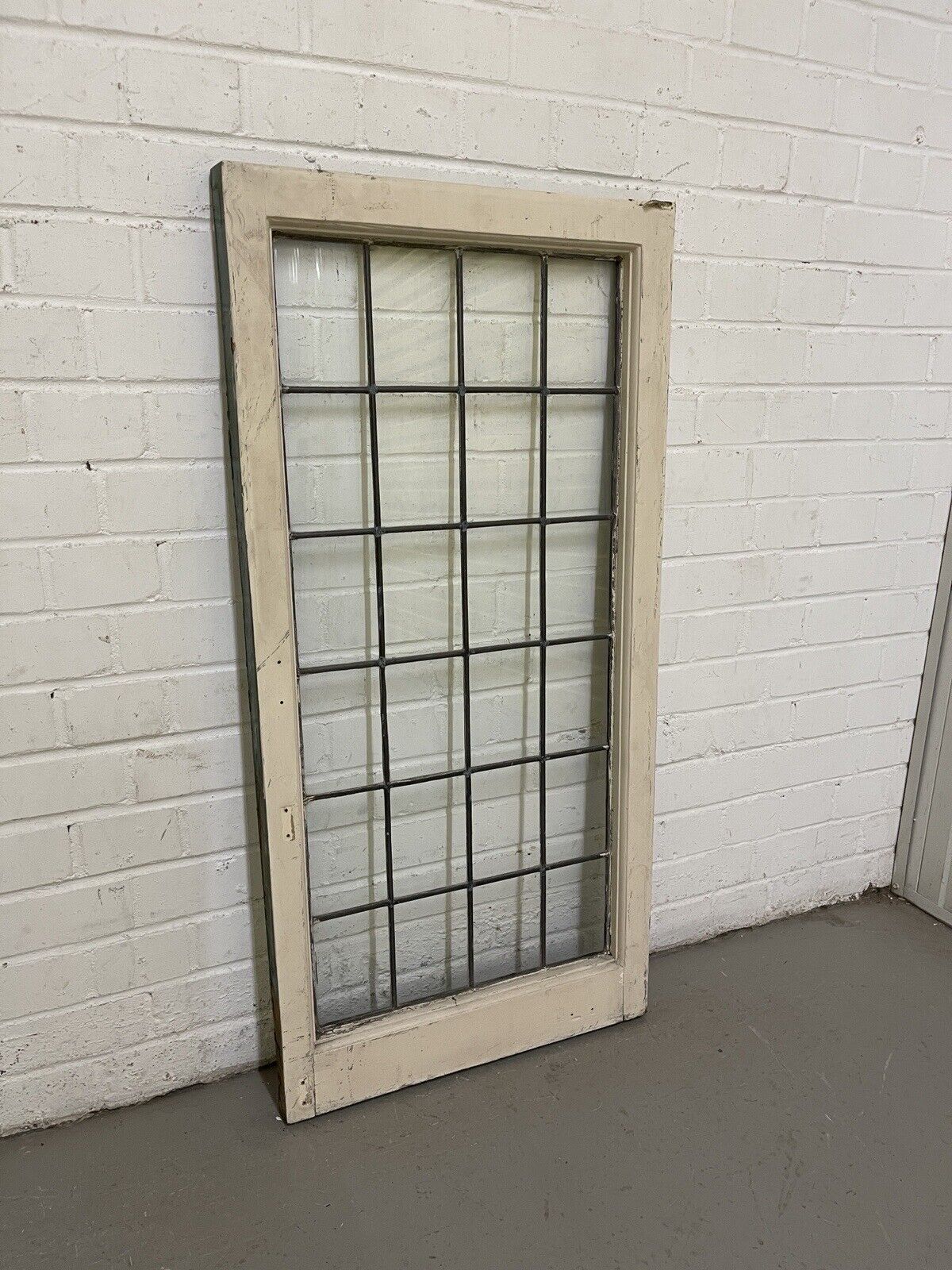 Reclaimed Old Leaded Light Panel Wooden Window 515 x 1045mm