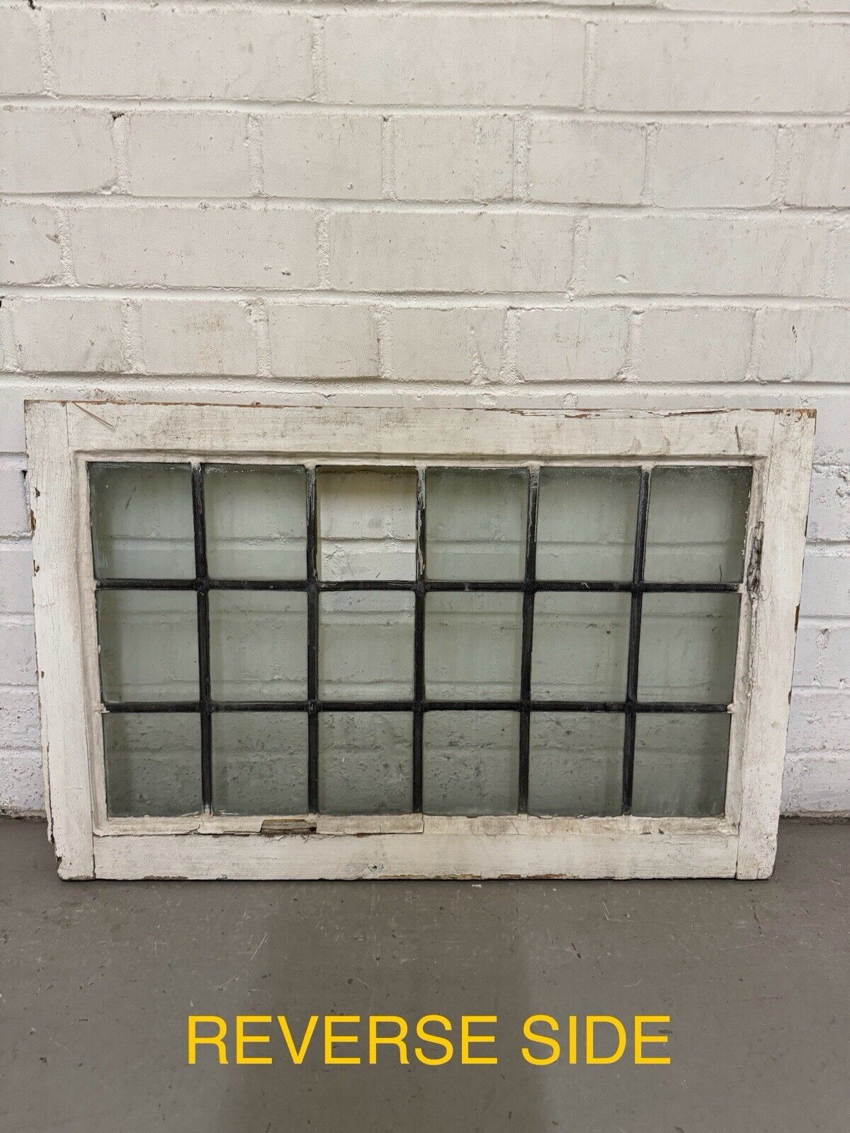 Pair Of Reclaimed Old Leaded Light Panel Wooden Windows 452 x 703mm 450 x 700mm