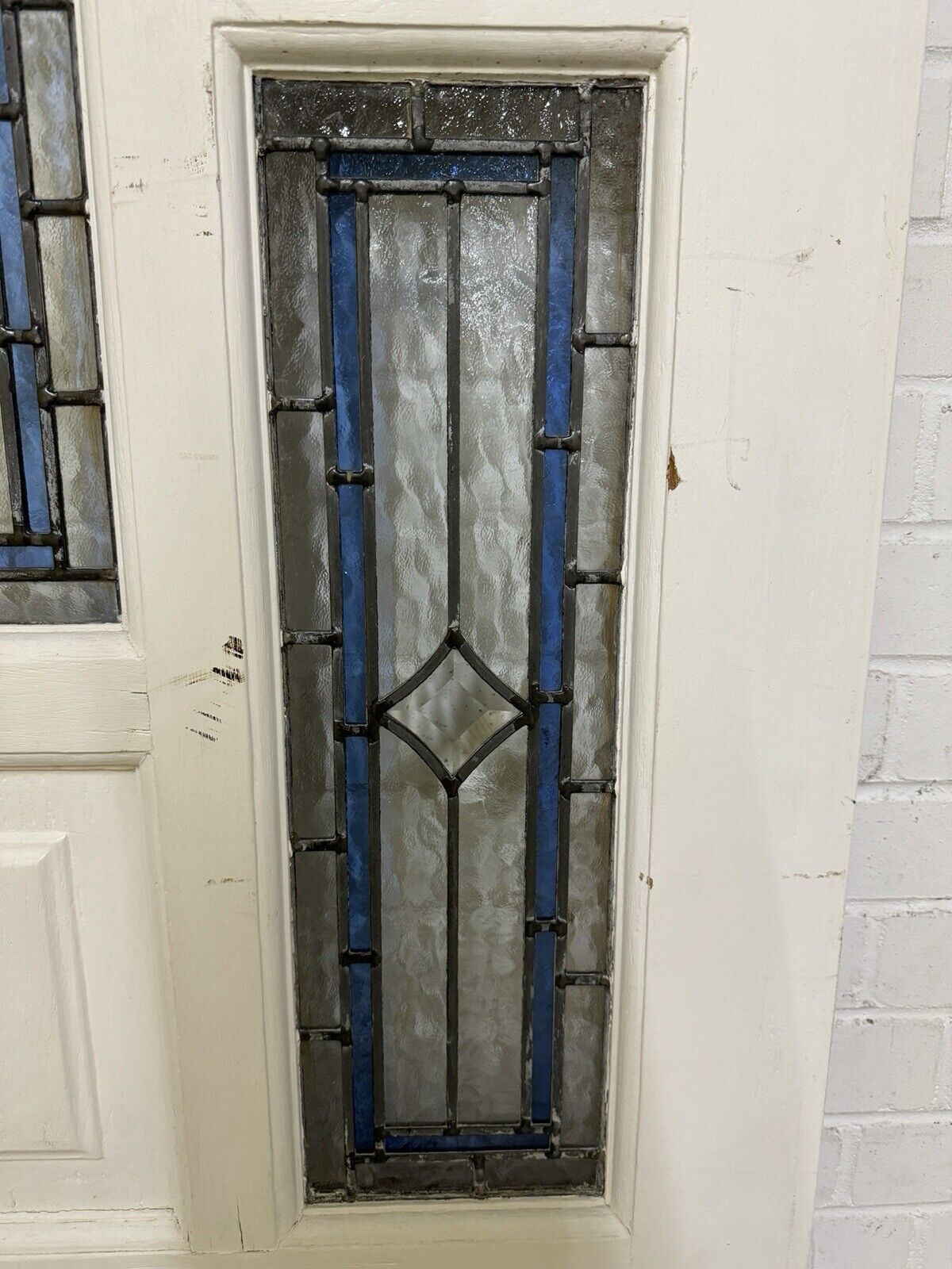 Reclaimed Style Stained Glass Oak Veneer Wooden Panel Front Door 1925 x 835mm