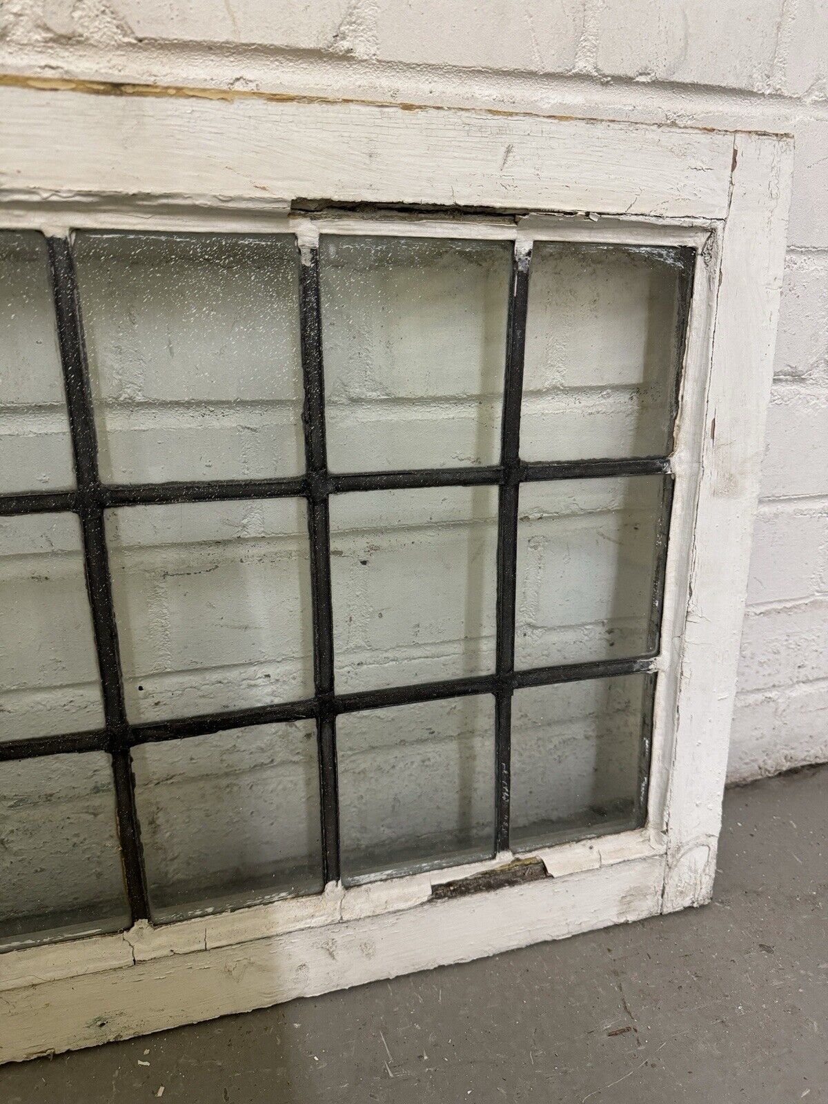 Pair Of Reclaimed Old Leaded Light Panel Wooden Windows 445 x 700mm 450 x 700mm