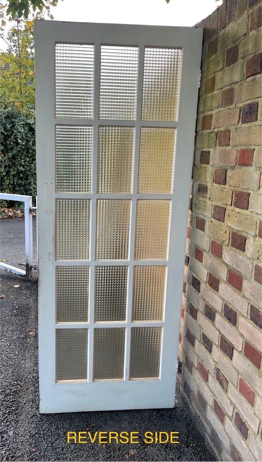 Reclaimed Cross Reeded Glass Door 1965 or 1963mm x 760mm