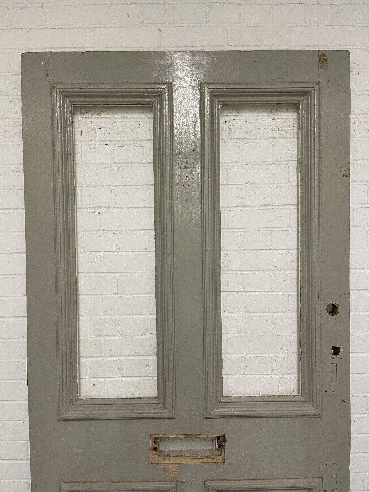 Reclaimed Large Old Edwardian Victorian Wooden Panel Front Door 2200 x 1095mm