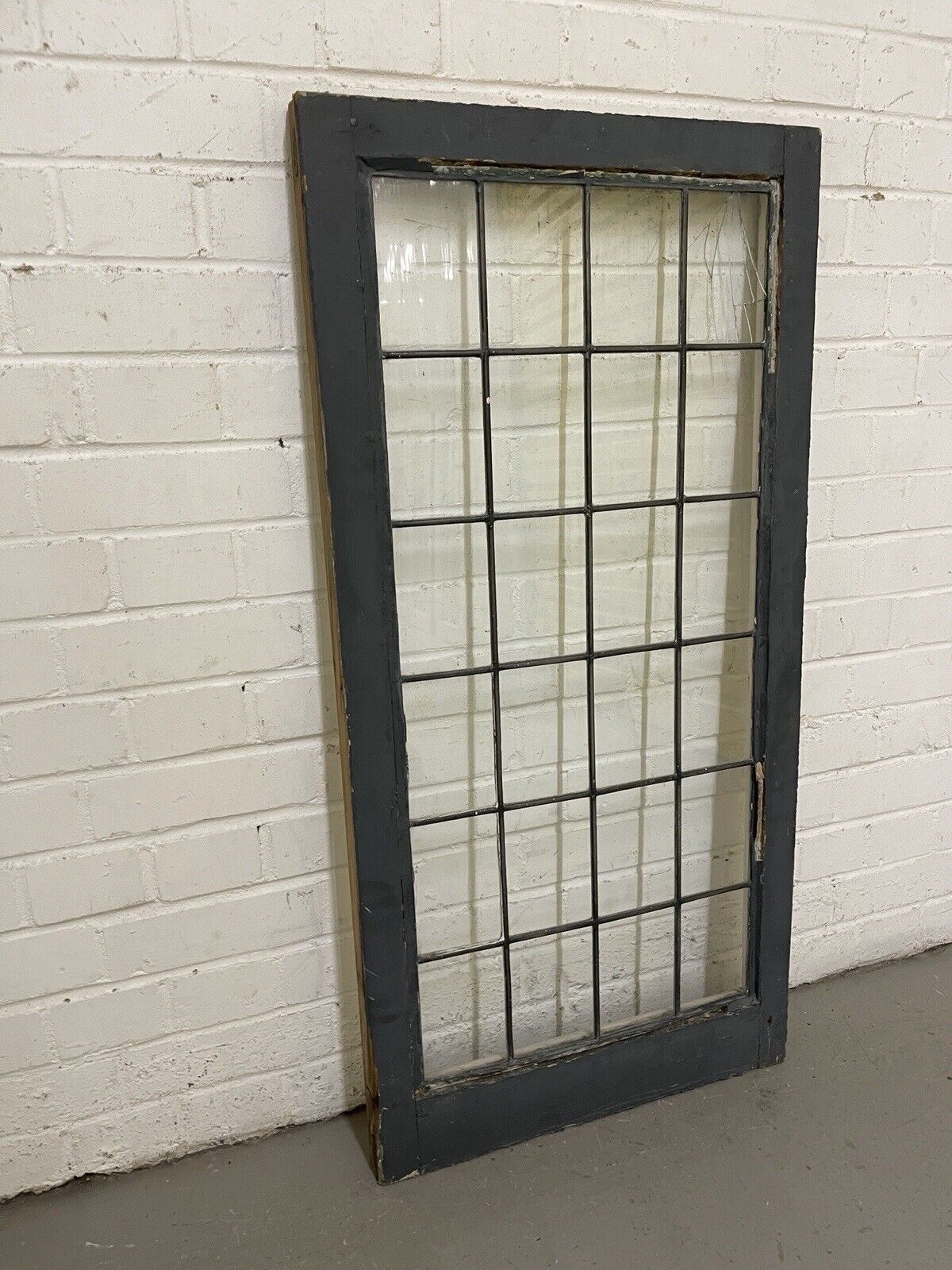 Reclaimed Old Leaded Light Panel Wooden Window 520 x 1050mm