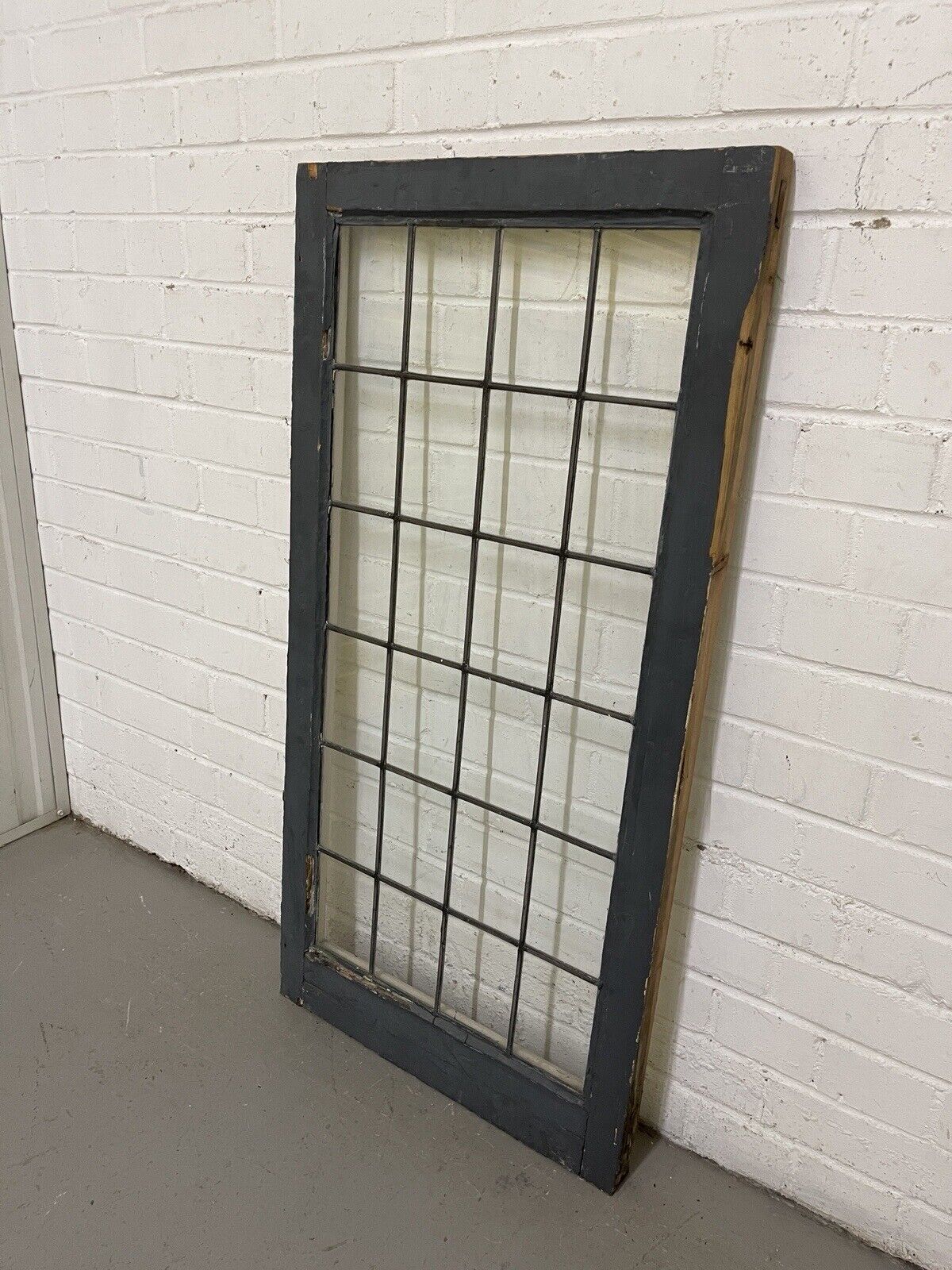 Reclaimed Old Leaded Light Panel Wooden Window 520 x 1050mm