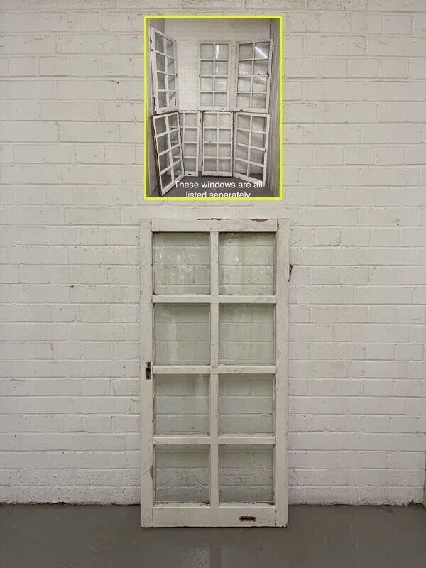 Reclaimed Old Modern Georgian Style 8 Panel Wooden Window 568 x 1175mm