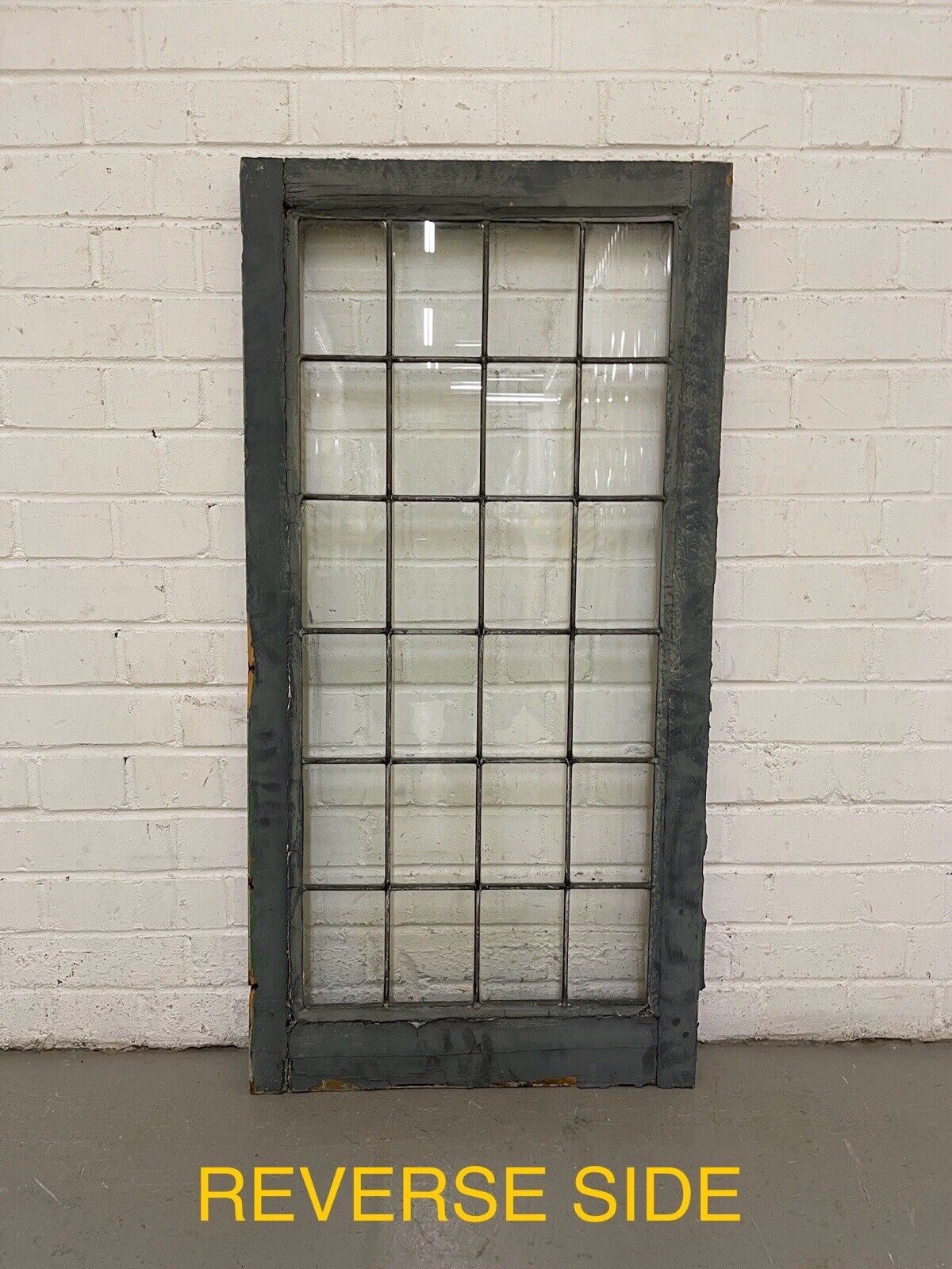 Reclaimed Old Leaded Light Panel Wooden Window 525 x 1050mm