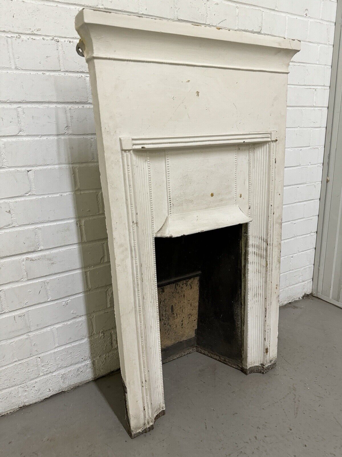 Antique Reclaimed Art Nouveau Edwardian Victorian Distressed Fireplace