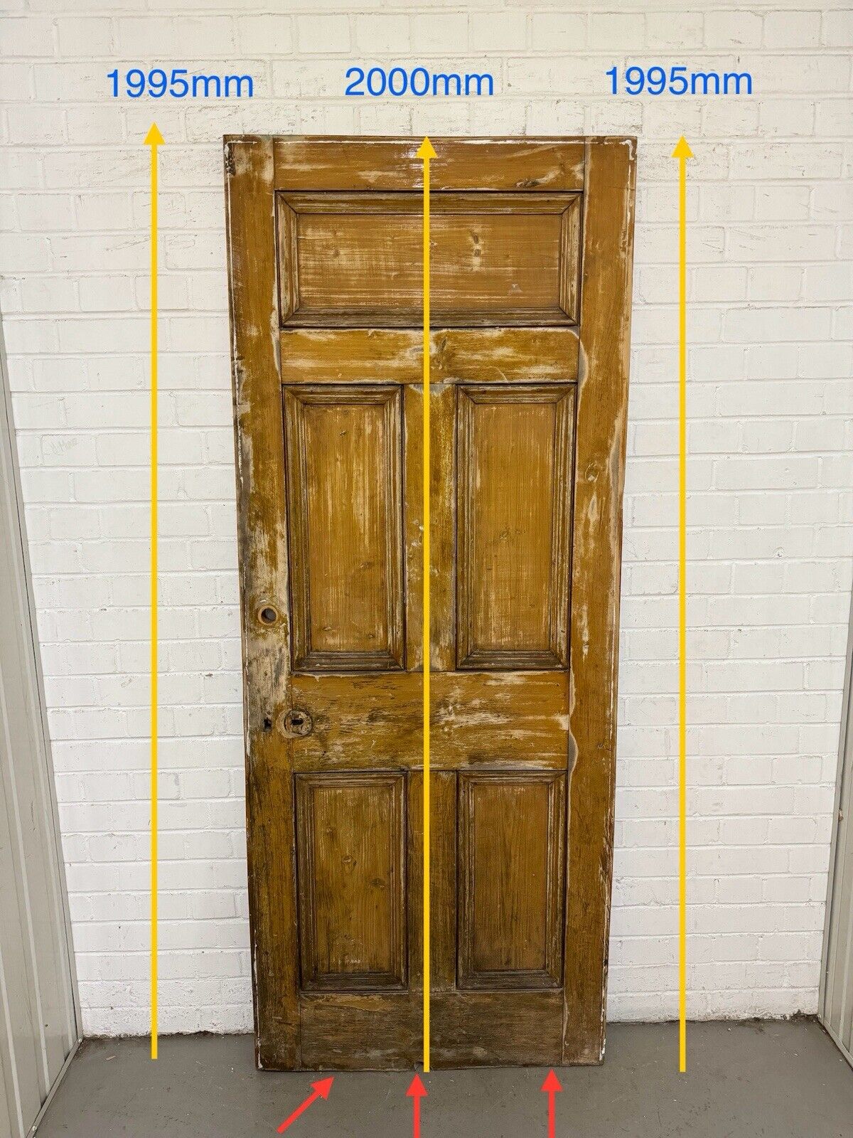 Reclaimed Victorian Pine Internal 5 panel Door 1995 Or 2000 x 803mm