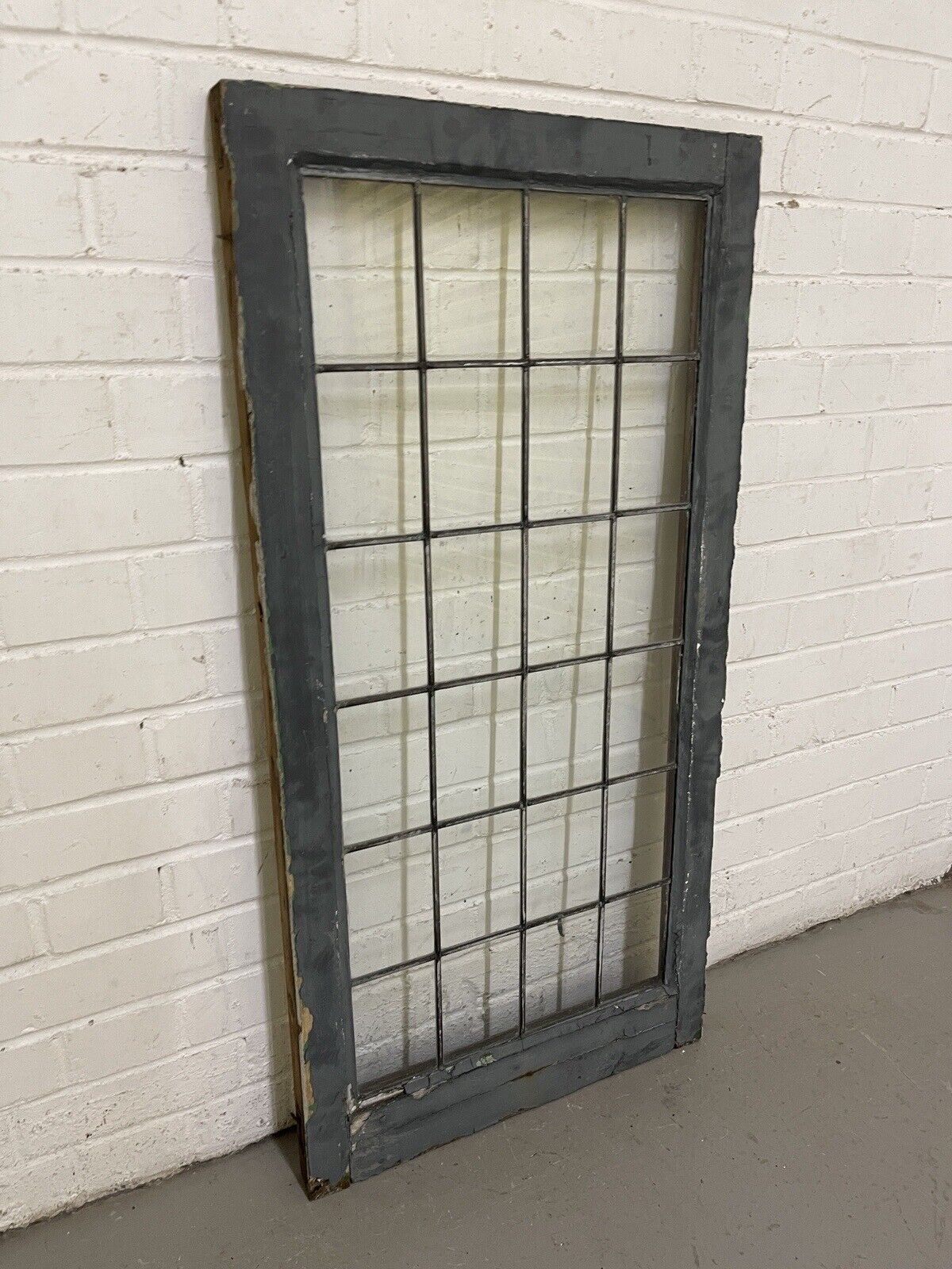 Reclaimed Old Leaded Light Panel Wooden Window 525 x 1050mm