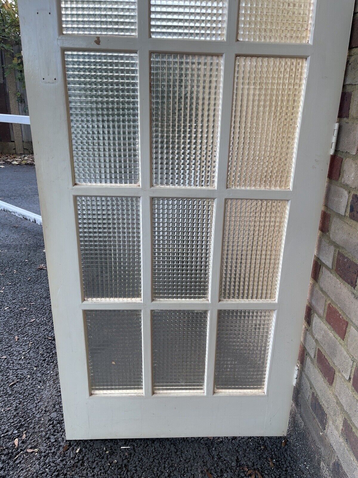 Reclaimed Cross Reeded Glass Door 1960 or 1965mm x 755mm