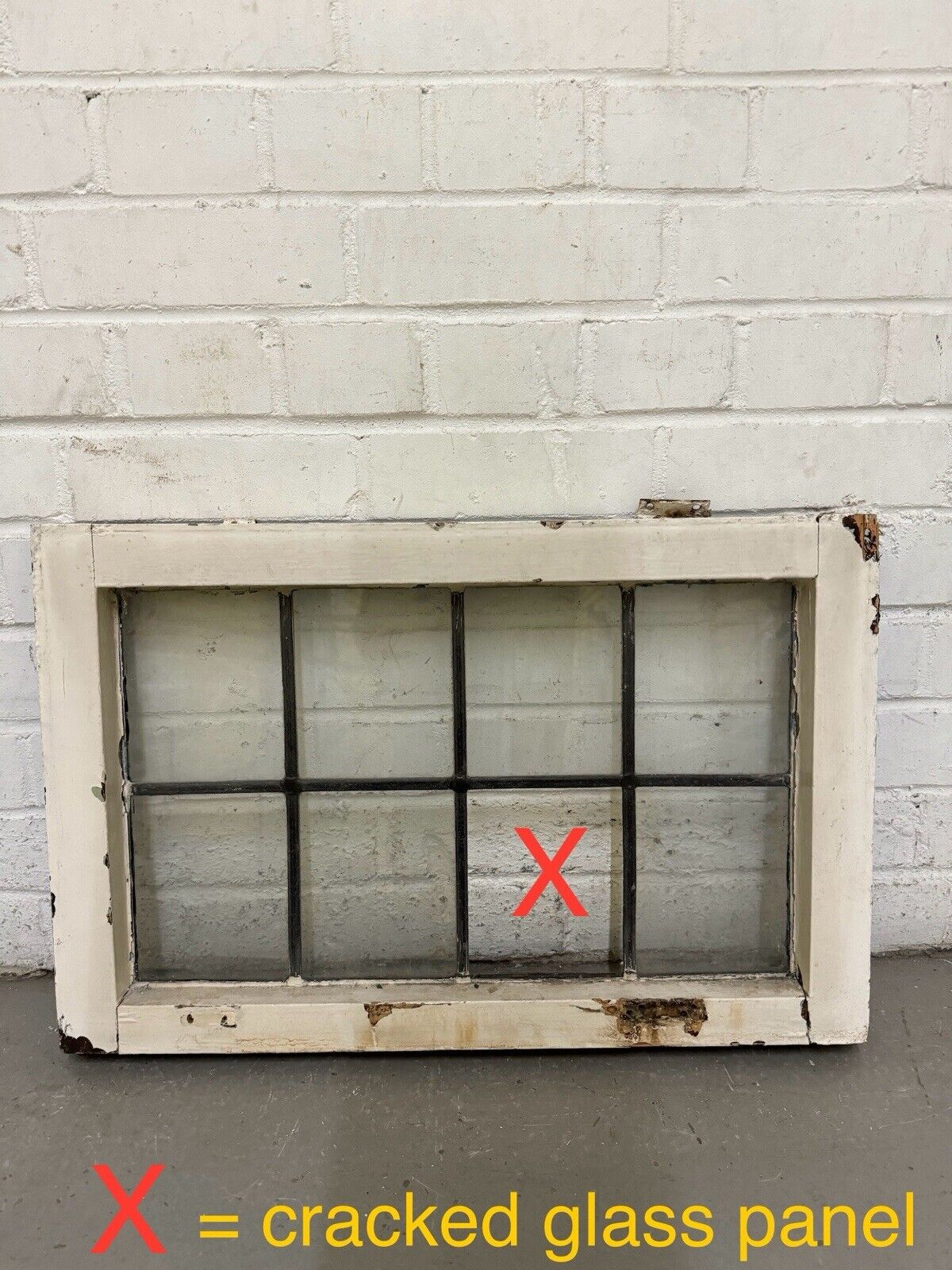 Reclaimed Old Leaded Light Panel Wooden Window 603 x 395mm