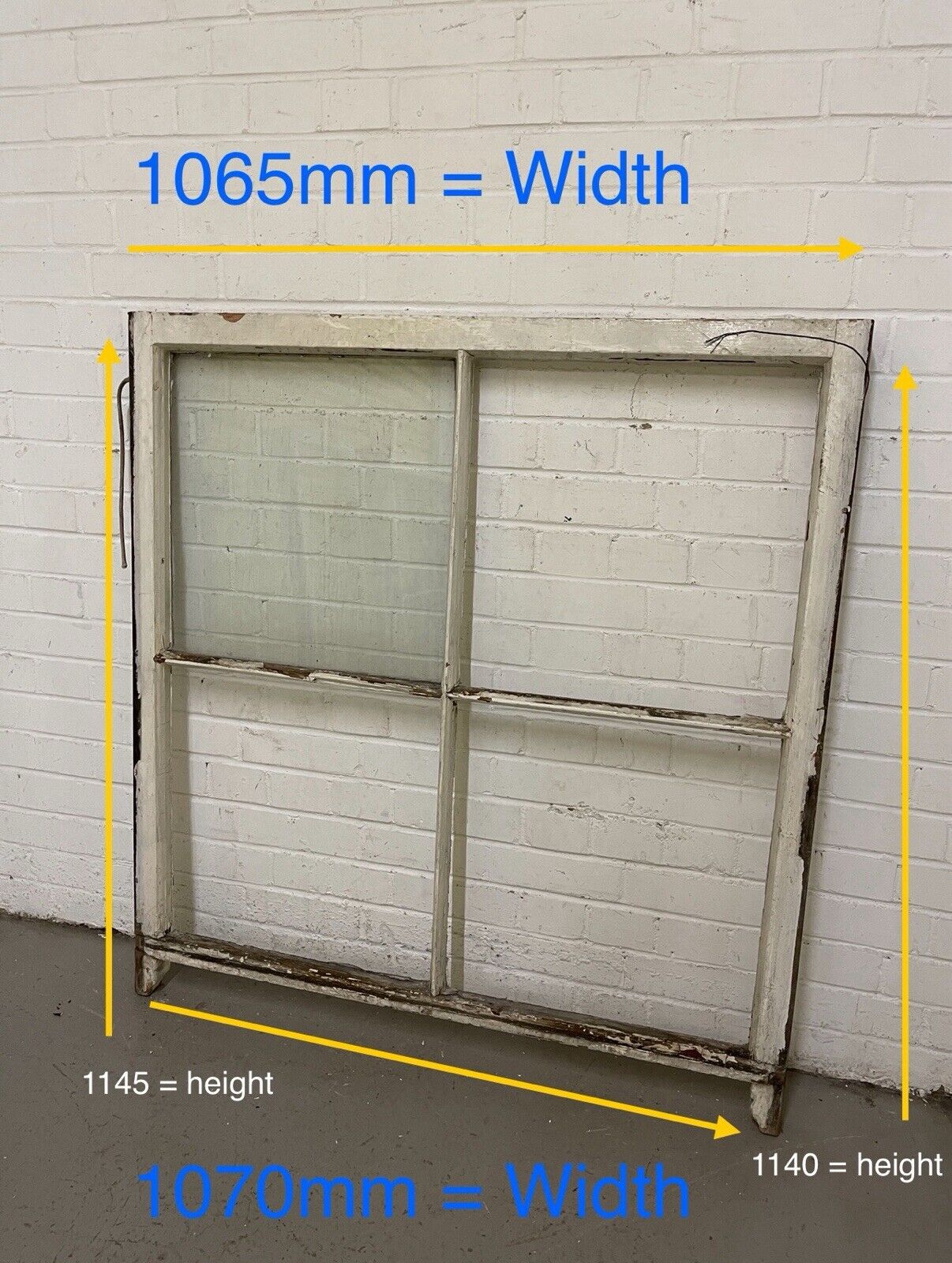 Reclaimed Old Georgian Sash Wooden Window 1140 x 1120 x 1065 or  1070mm