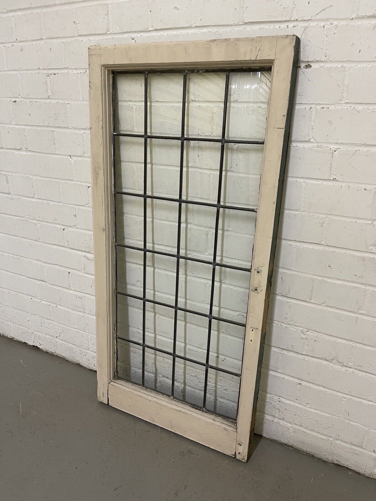 Reclaimed Old Leaded Light Panel Wooden Window 510 x 1045mm