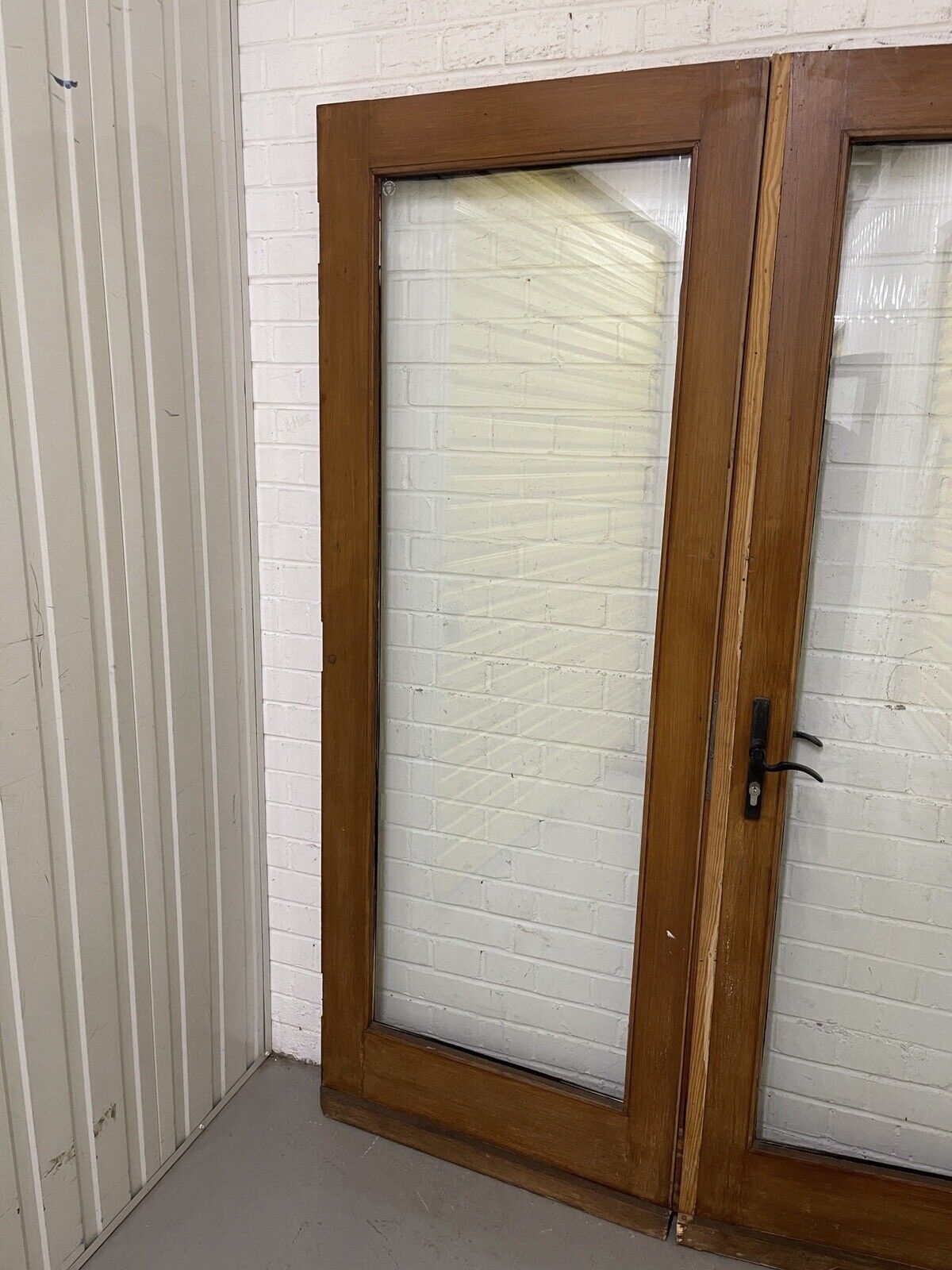 Reclaimed French Double Glazed Glass Wooden Double Doors 1953mm x 1520mm