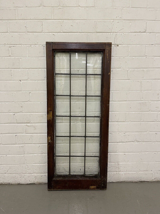 Reclaimed Old Leaded Light Panel Wooden Window 425 x 1010mm