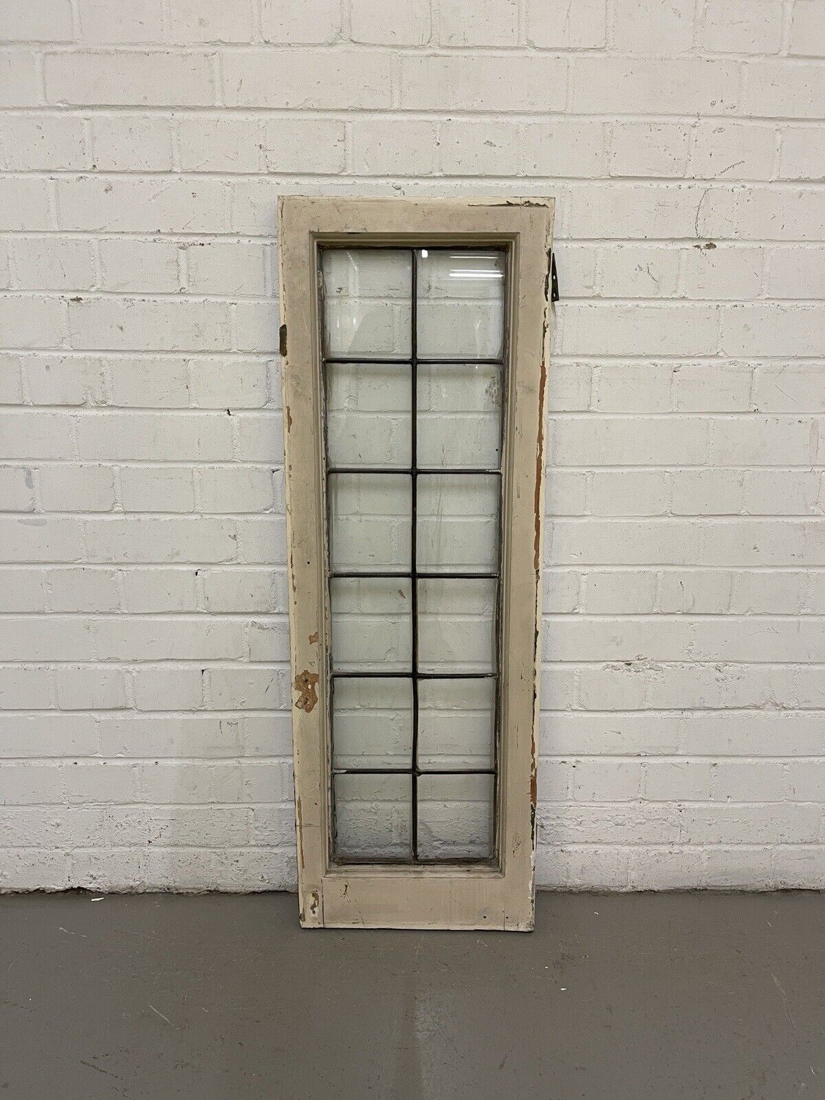 Reclaimed Old Leaded Light Panel Wooden Window 360 x 1050mm