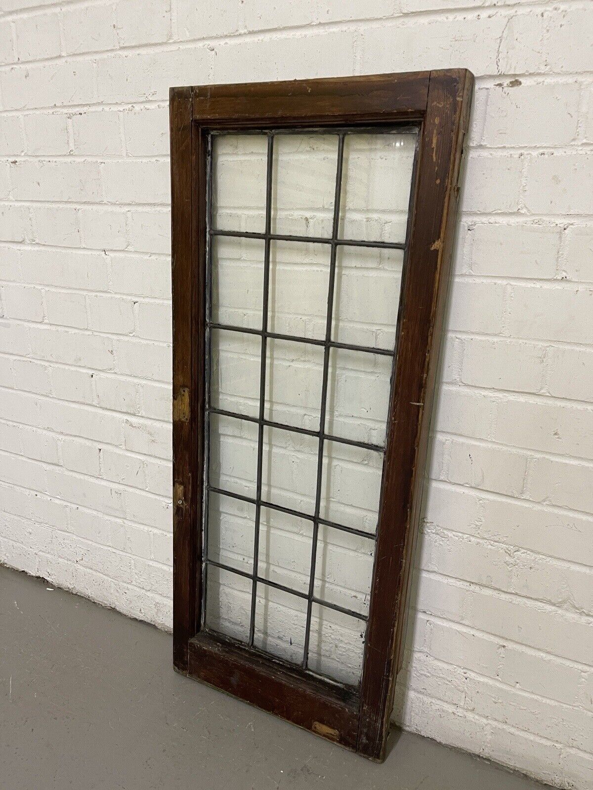 Reclaimed Old Leaded Light Panel Wooden Window 425 x 1010mm