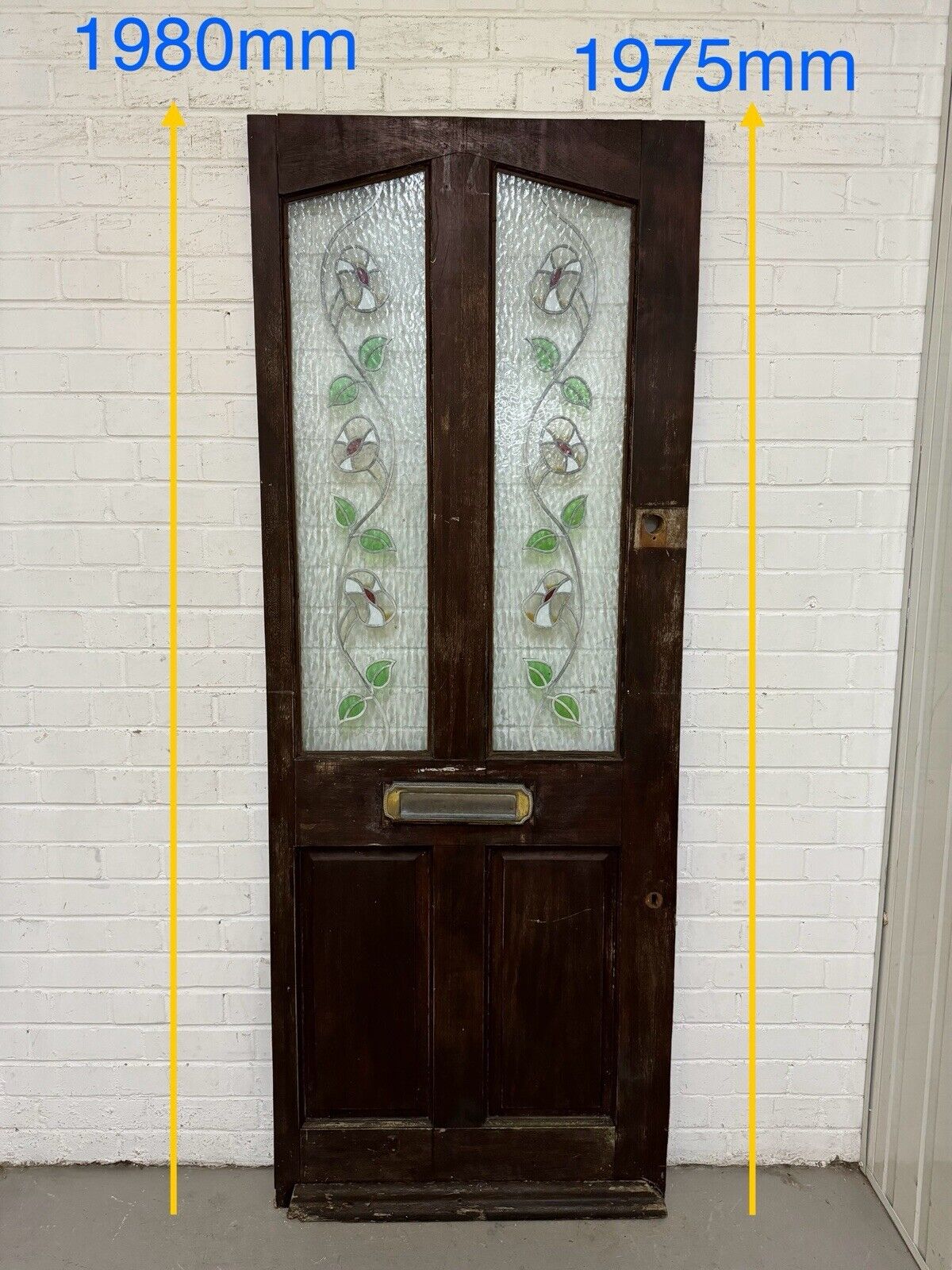 Reclaimed Style Stained Glass Wooden Panel Front Door 1980 or 1975mm x 760mm