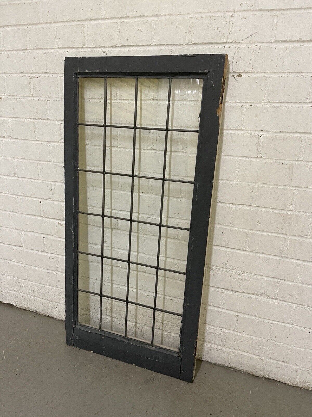 Reclaimed Old Leaded Light Panel Wooden Window 510 x 1045mm