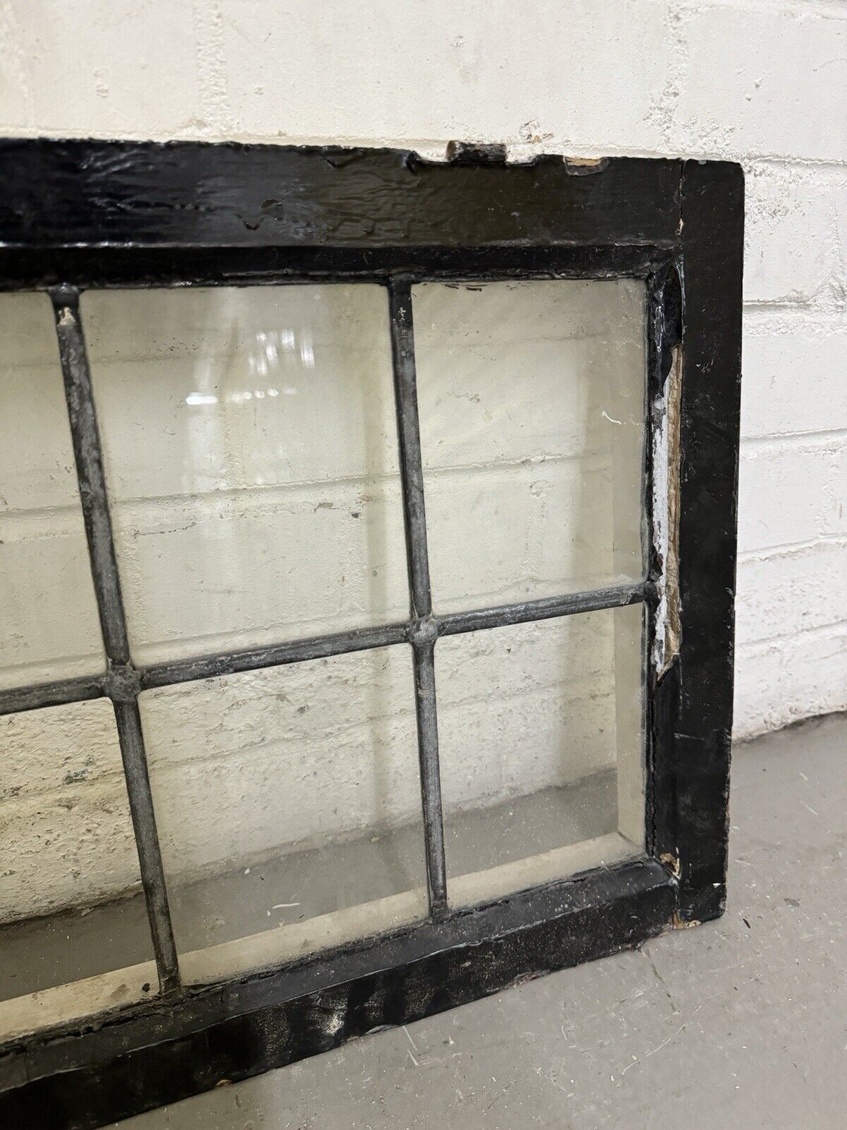 Reclaimed Old Leaded Light Panel Wooden Window 603 x 395mm