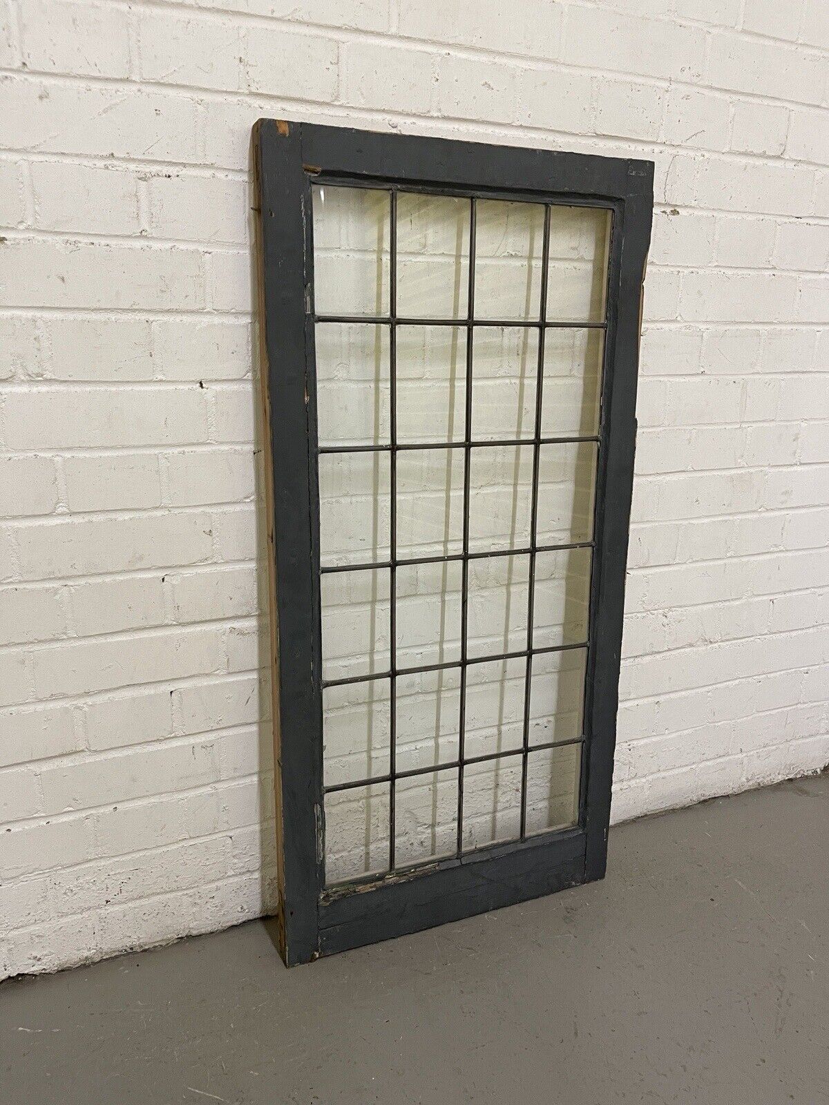 Reclaimed Old Leaded Light Panel Wooden Window 520 x 1050mm