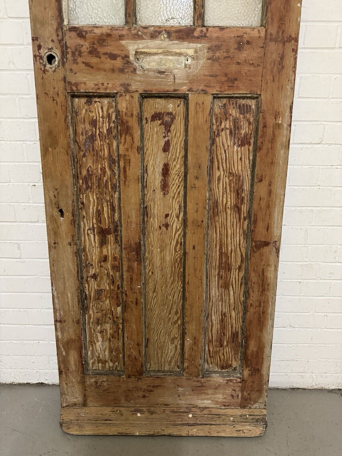 Reclaimed Old Edwardian Victorian Wooden Panel Front Door 2027 x 810mm