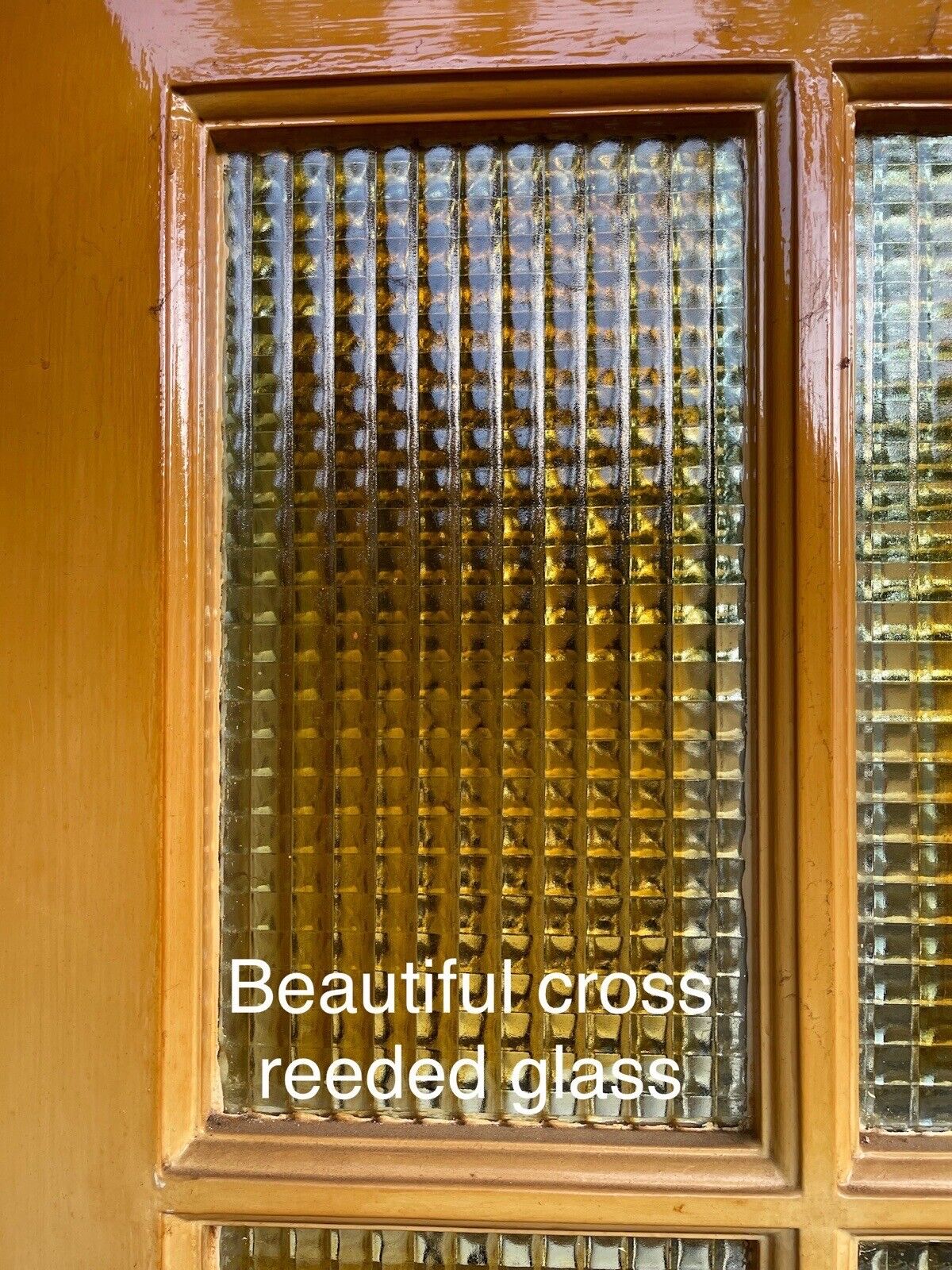 Reclaimed Cross Reeded Glass Door 1975mm x 758mm