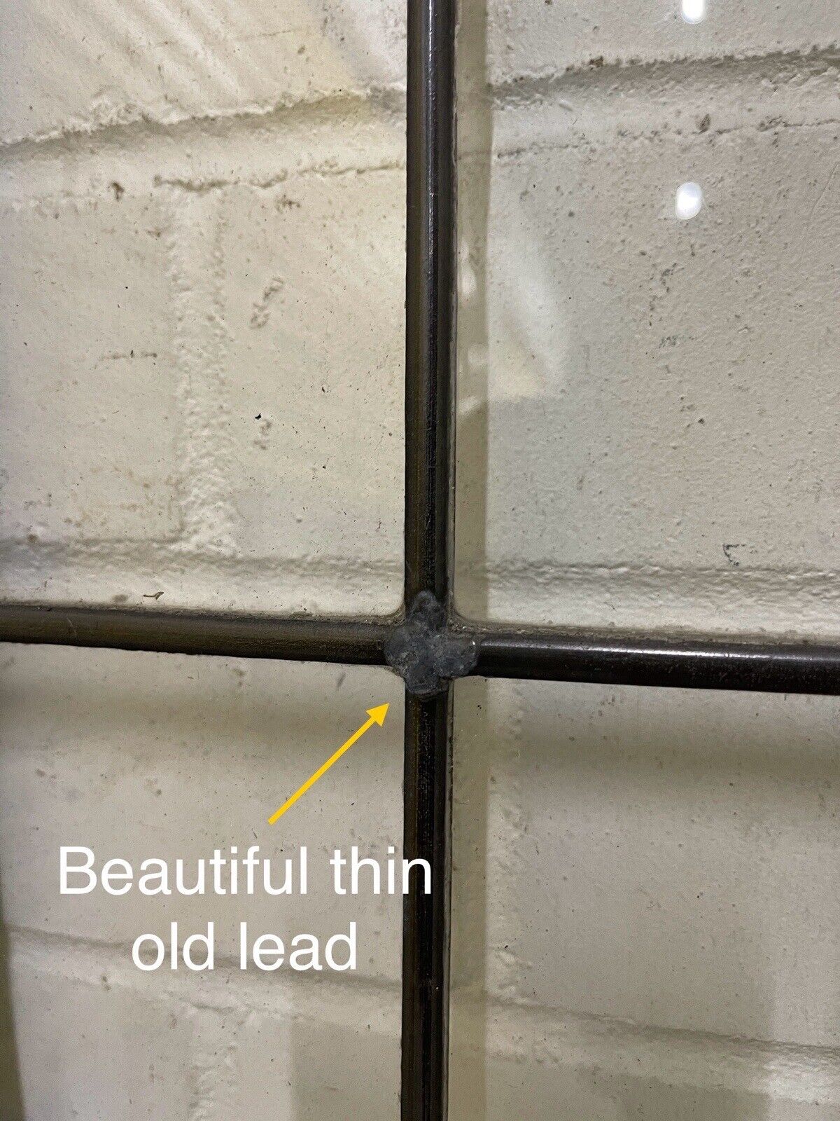 Reclaimed Old Leaded Light Panel Wooden Window 510 x 1045mm