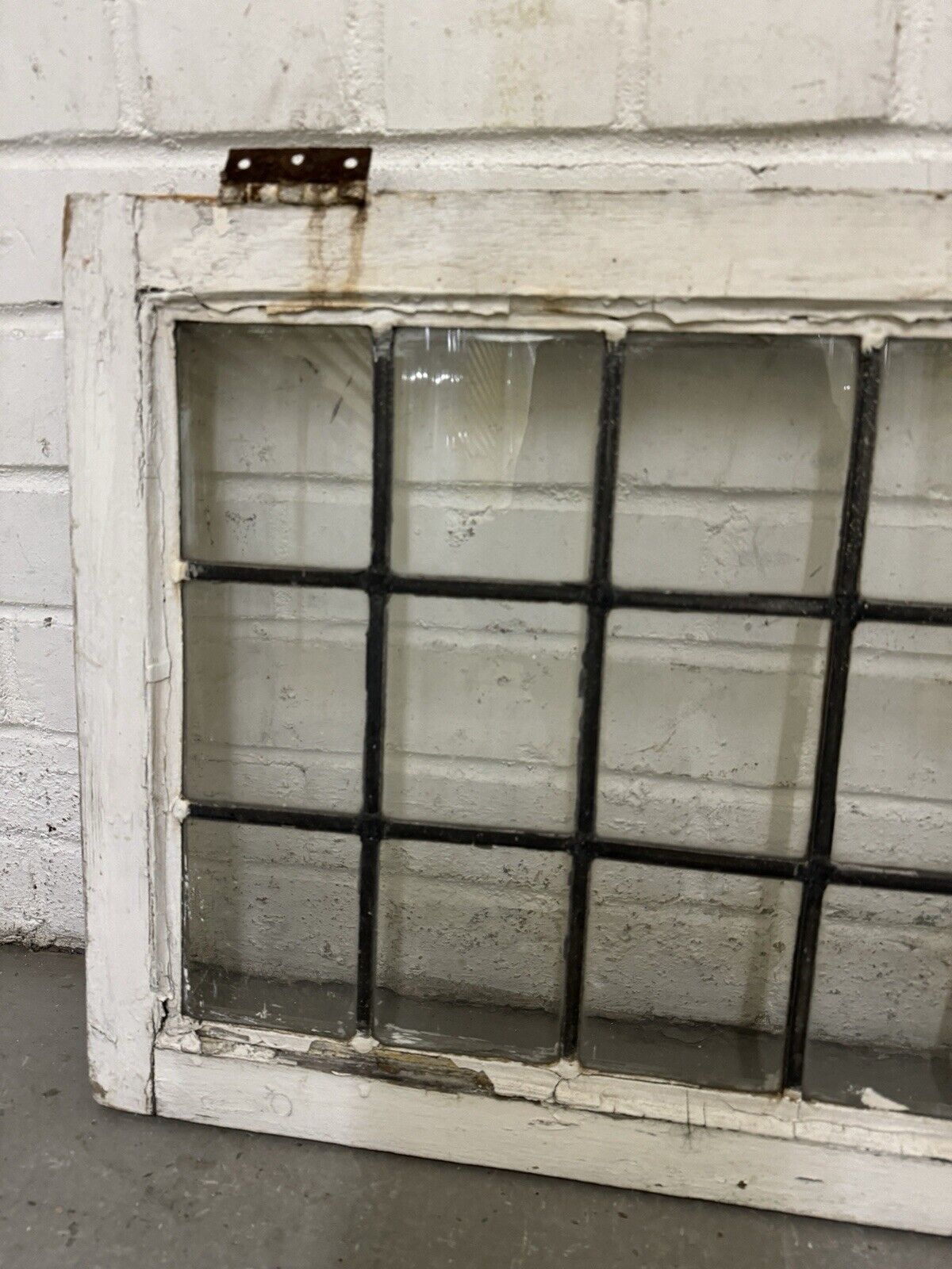 Pair Of Reclaimed Old Leaded Light Panel Wooden Windows 445 x 700mm 450 x 700mm