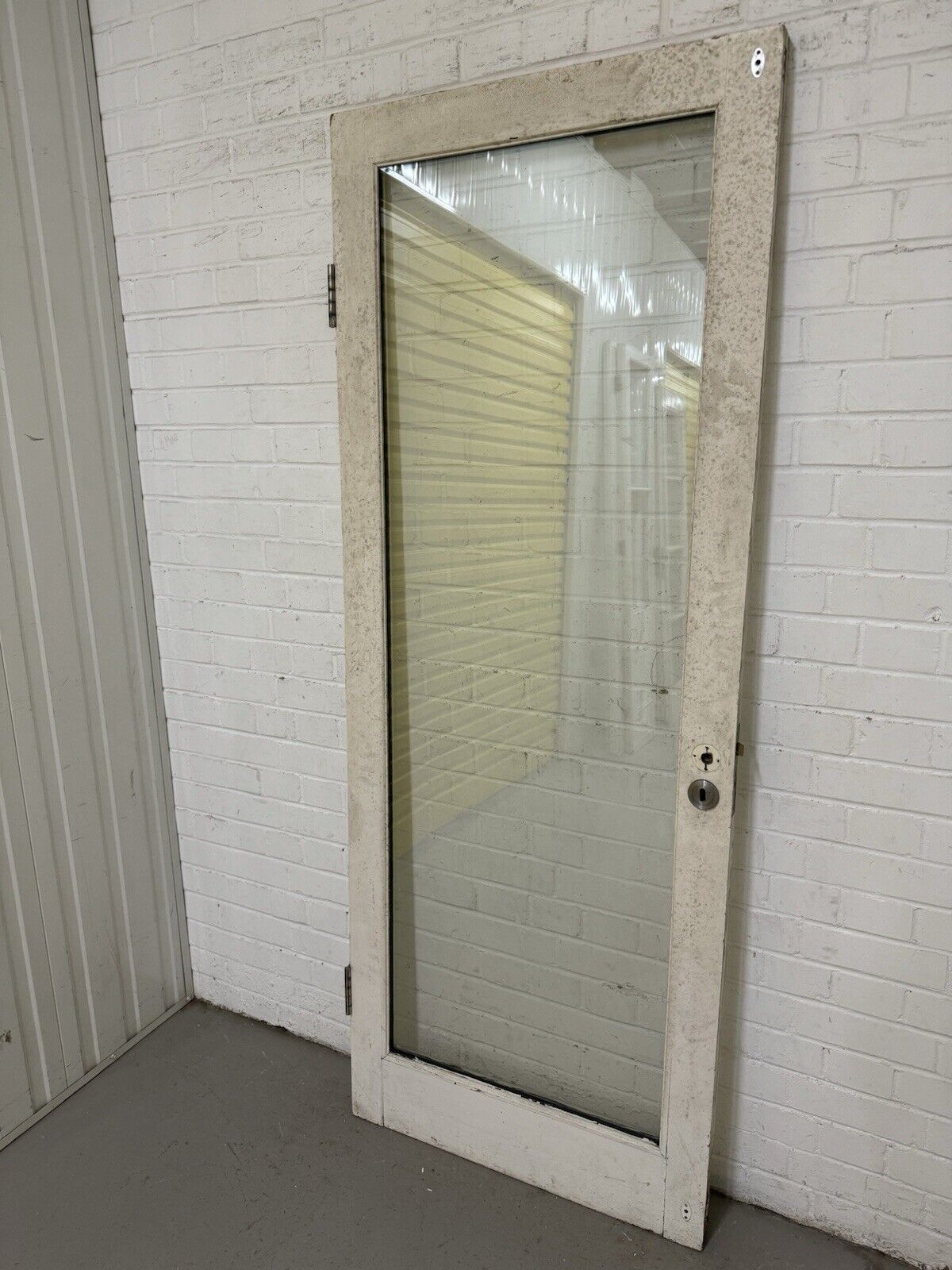 Reclaimed Old Double Glazed Glass Wooden Side Or Back Door 1965 Or 1975 x 760mm